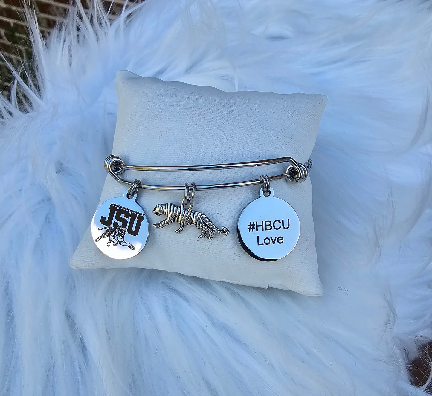 Jackson State University - JSU Expandable Sorority Silver Bracelet