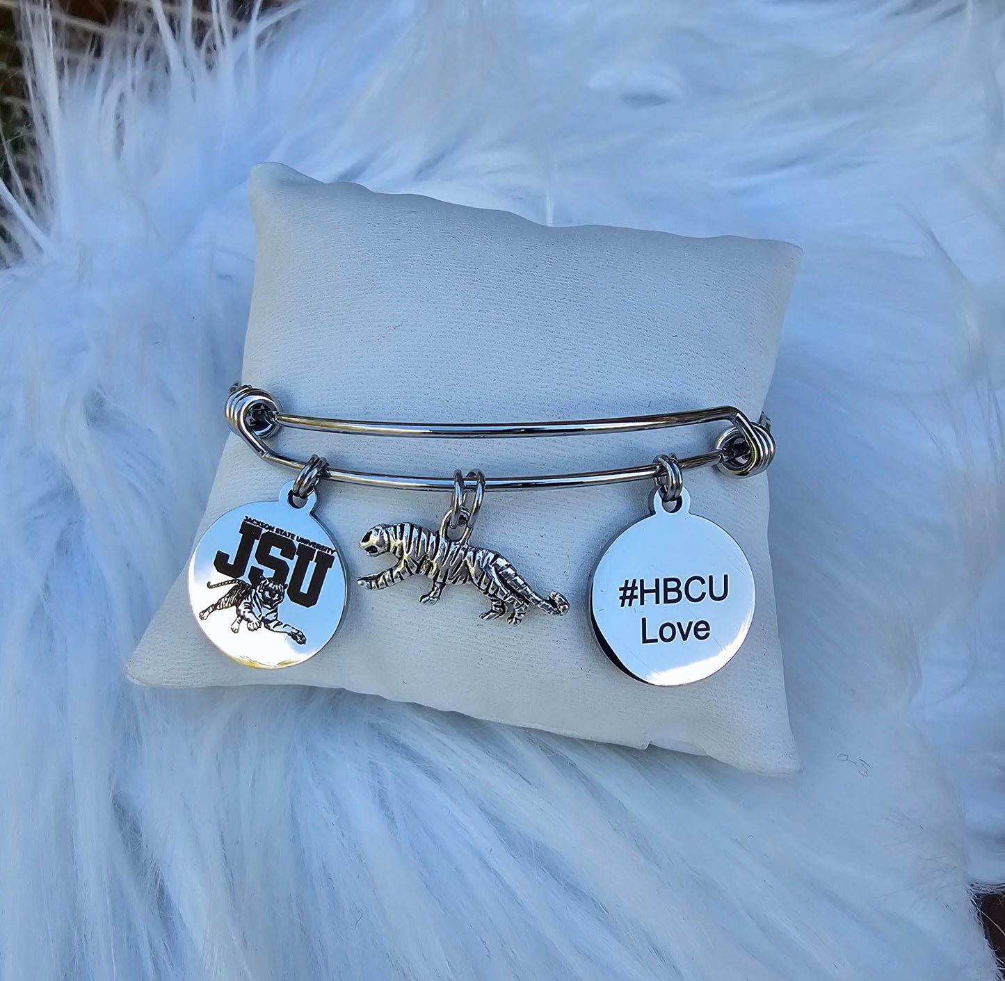 Jackson State University - JSU Expandable Sorority Silver Bracelet