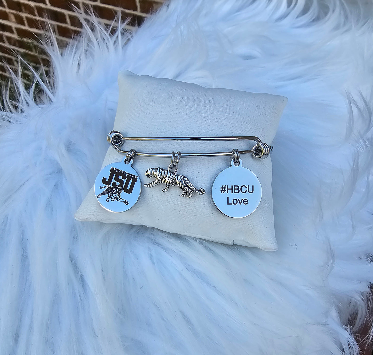 Jackson State University - JSU Expandable Sorority Silver Bracelet