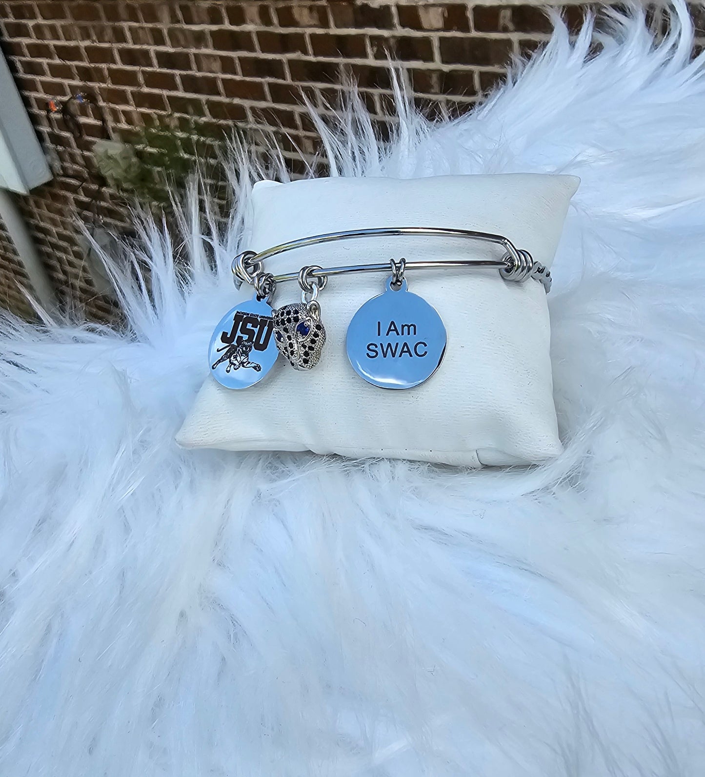 Jackson State University - JSU Expandable Sorority Silver Bracelet