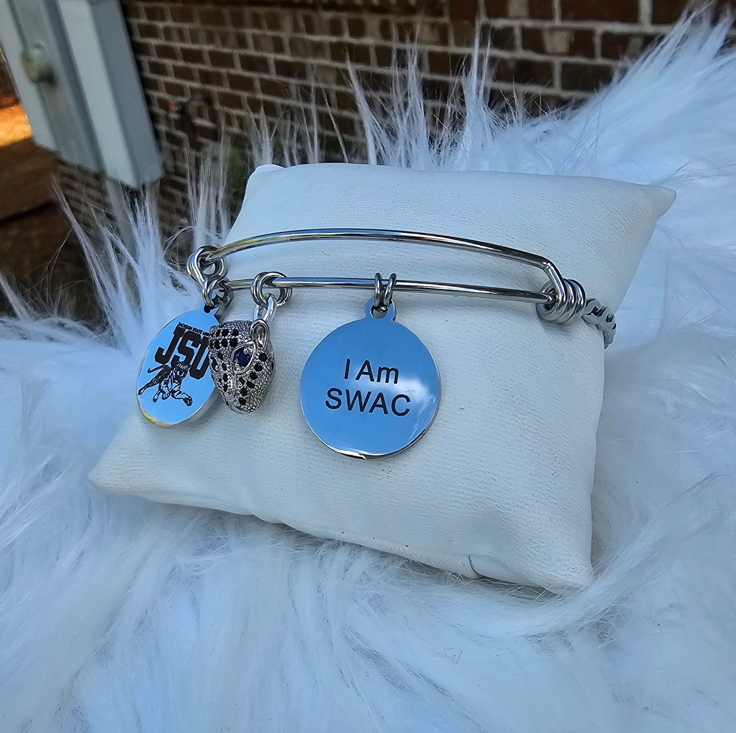 Jackson State University - JSU Expandable Sorority Silver Bracelet