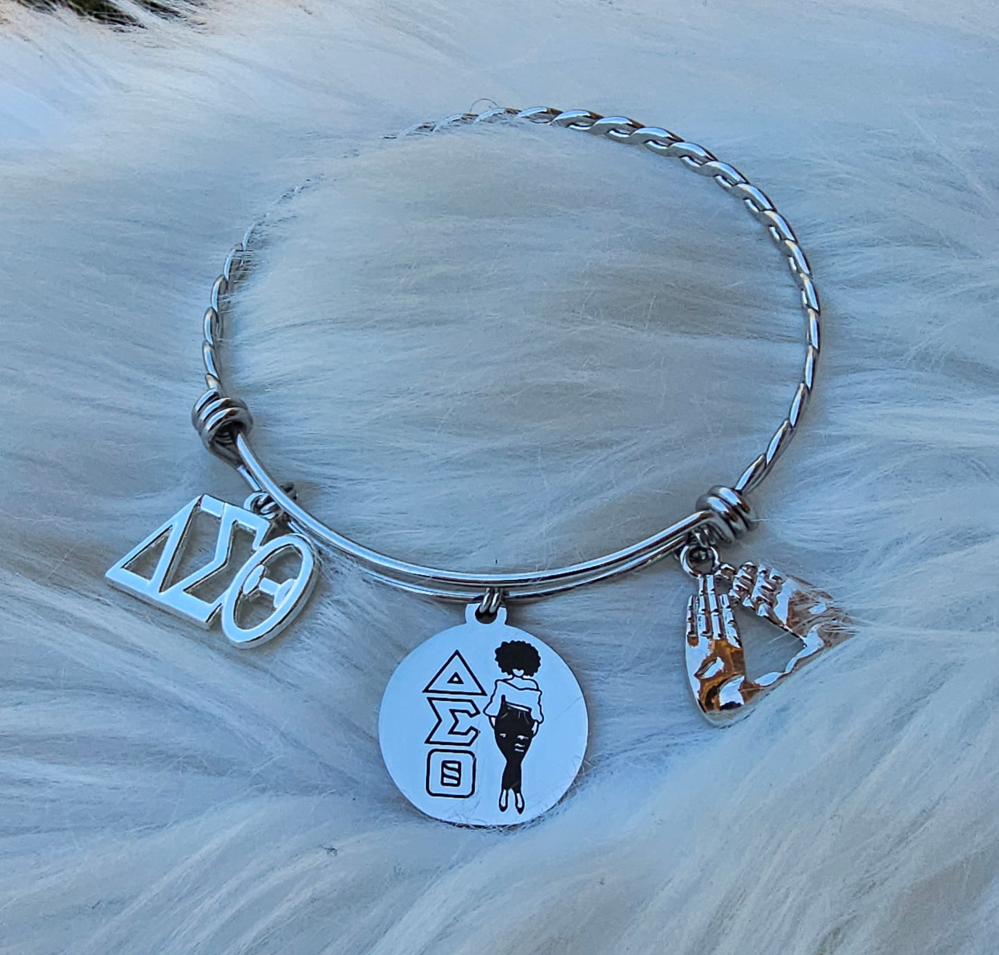Silver Delta Sigma Theta Necklace/Earring/Bracelet Bundle