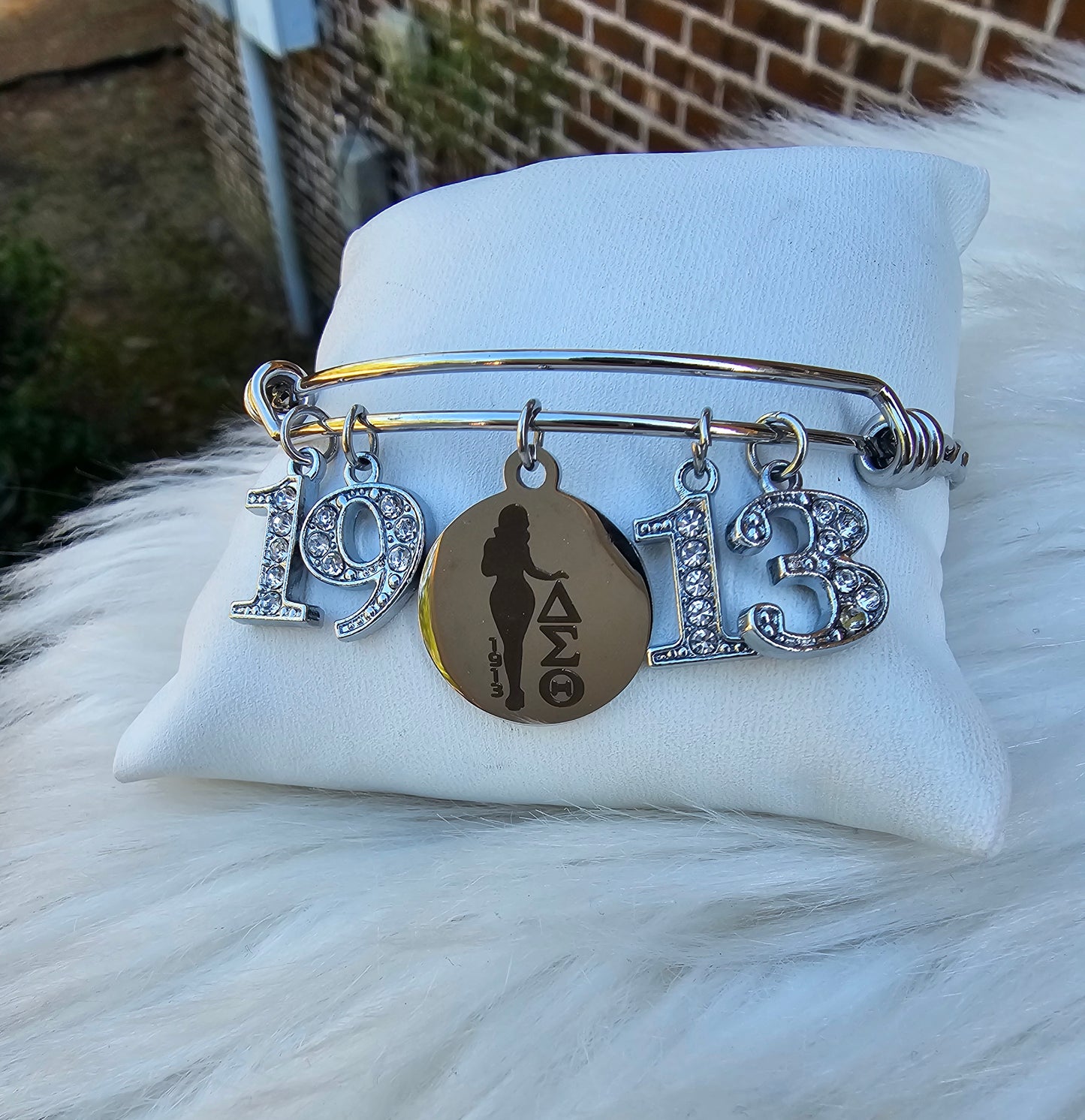 Delta Charm Bracelet Available in Rose Gold and Silver