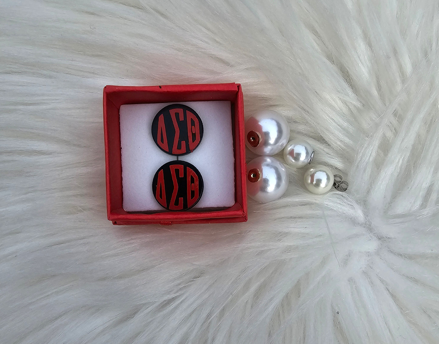 Delta Sigma Theta Sorority Monogram Style Earrings