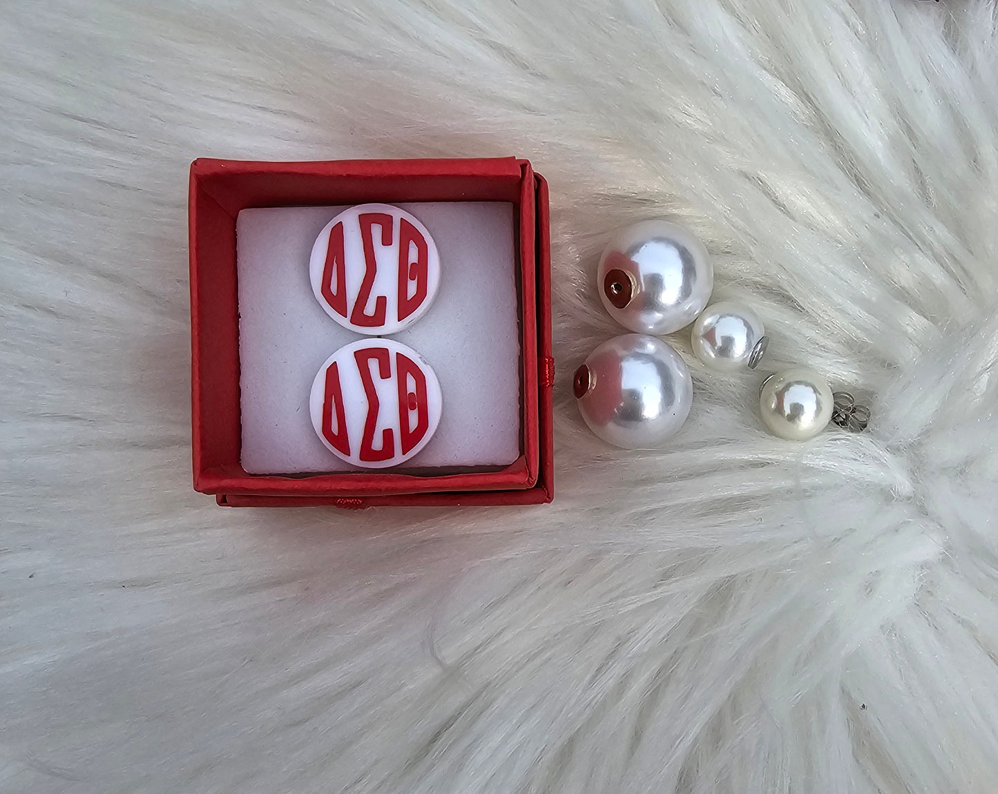 Delta Sigma Theta Sorority Monogram Style Earrings