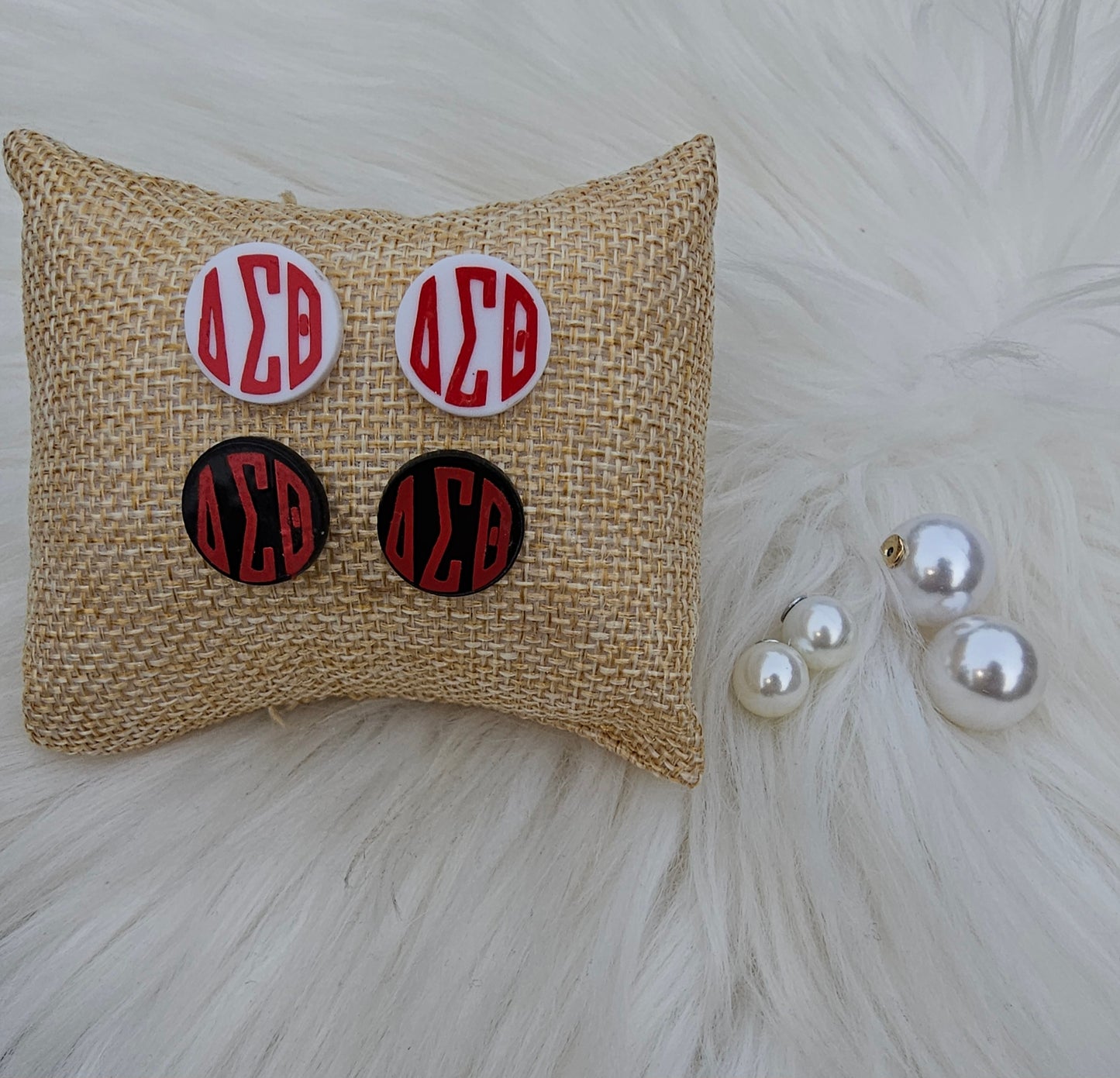 Delta Sigma Theta Sorority Monogram Style Earrings