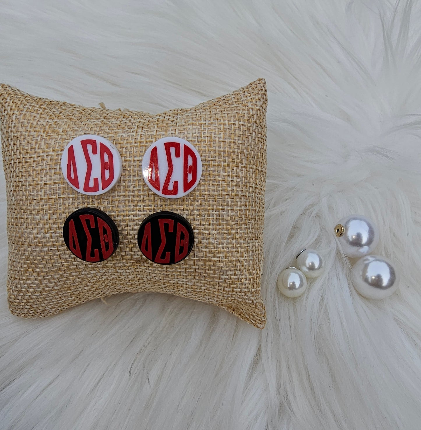 Delta Sigma Theta Sorority Monogram Style Earrings