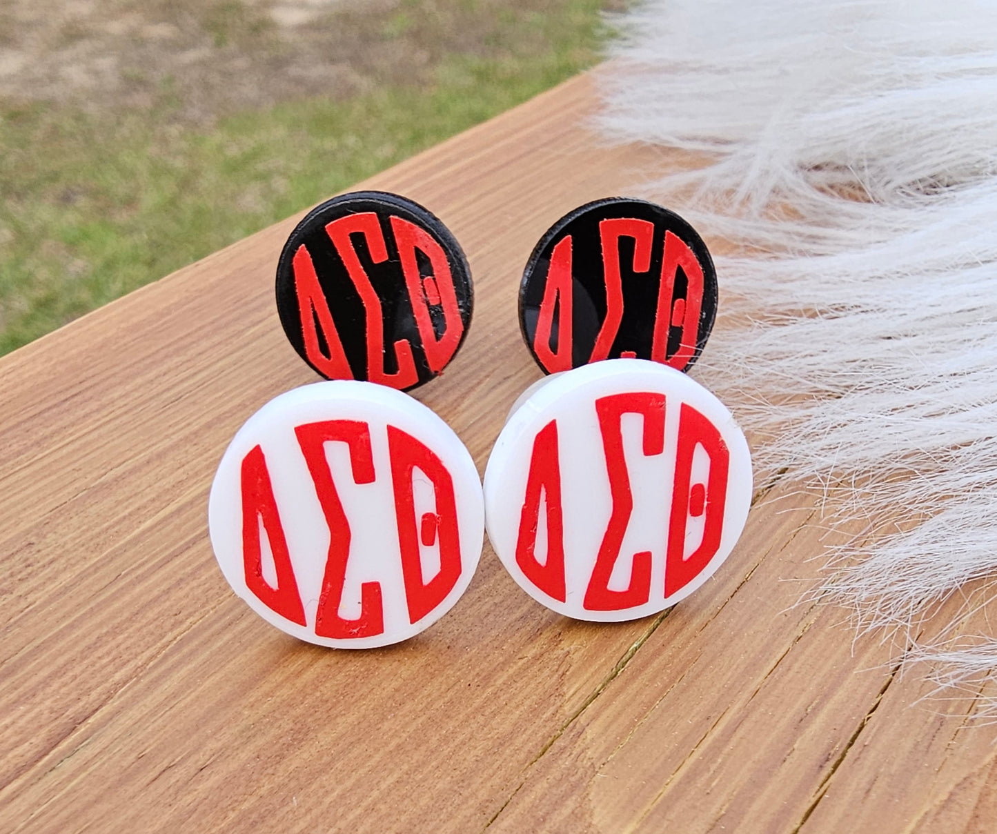 Delta Sigma Theta Sorority Monogram Style Earrings