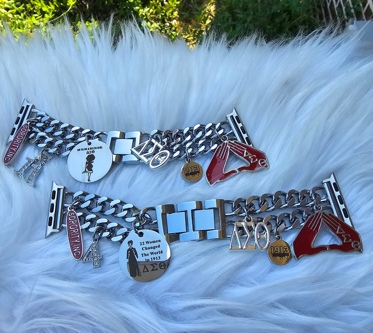 Delta Apple Link Custom Fit Watch Band (Please message shop with line number if you would like added to design)