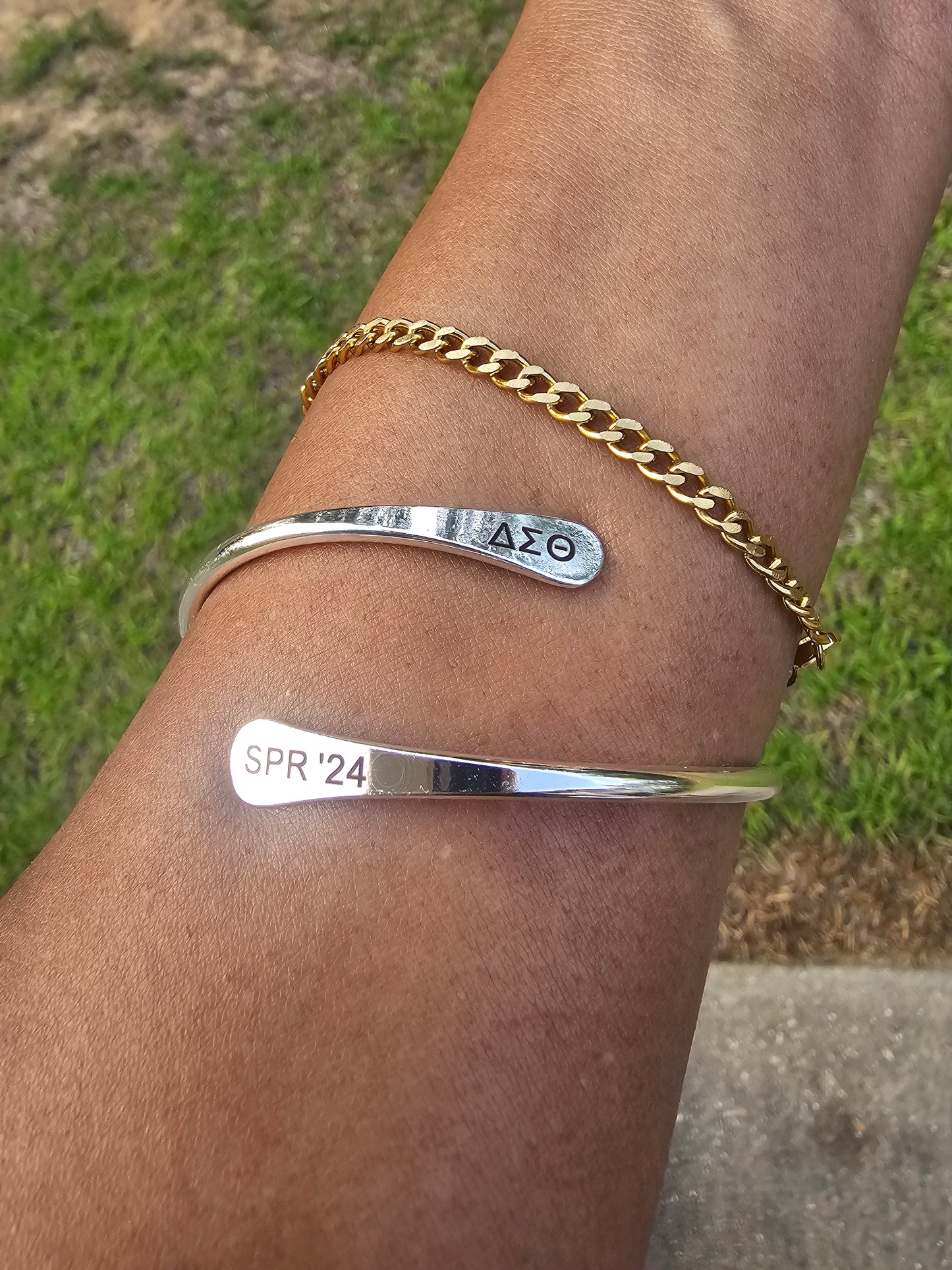 Delta Spring 2024 Adjustable Cuff Bracelet - HBCU Bracelet Delta Sigma Theta Bracelet - DST - Spring 2024 - Sorority Jewelry