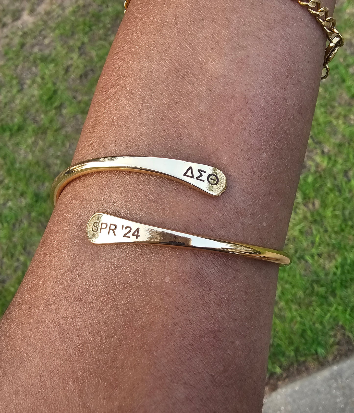 Delta Spring 2024 Adjustable Cuff Bracelet - HBCU Bracelet Delta Sigma Theta Bracelet - DST - Spring 2024 - Sorority Jewelry