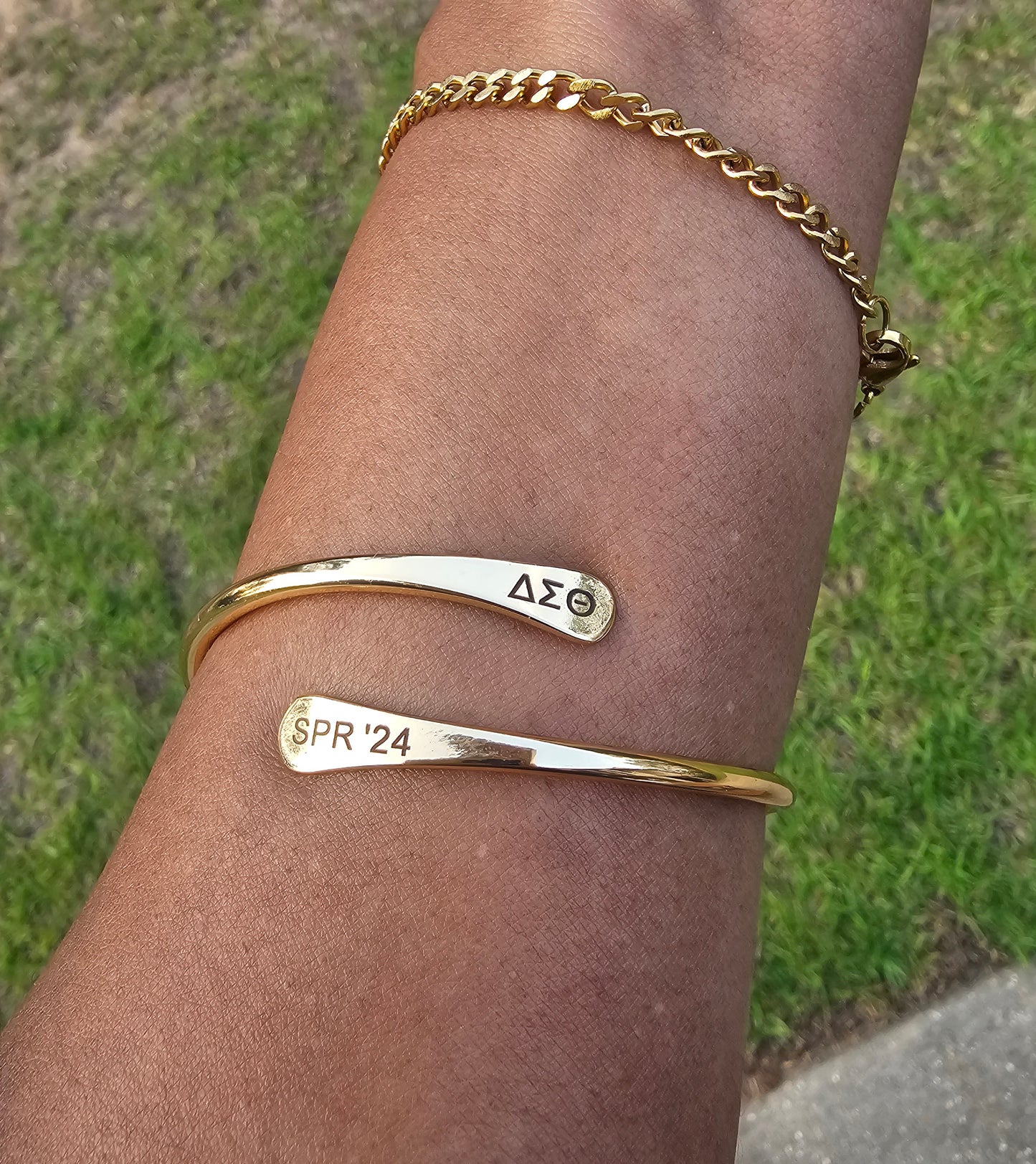 Delta Spring 2024 Adjustable Cuff Bracelet - HBCU Bracelet Delta Sigma Theta Bracelet - DST - Spring 2024 - Sorority Jewelry