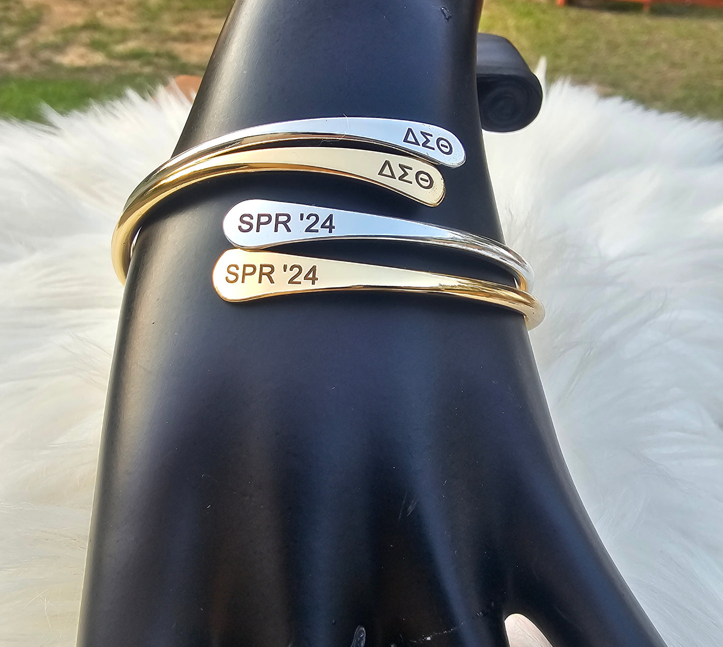 Delta Spring 2024 Adjustable Cuff Bracelet - HBCU Bracelet Delta Sigma Theta Bracelet - DST - Spring 2024 - Sorority Jewelry