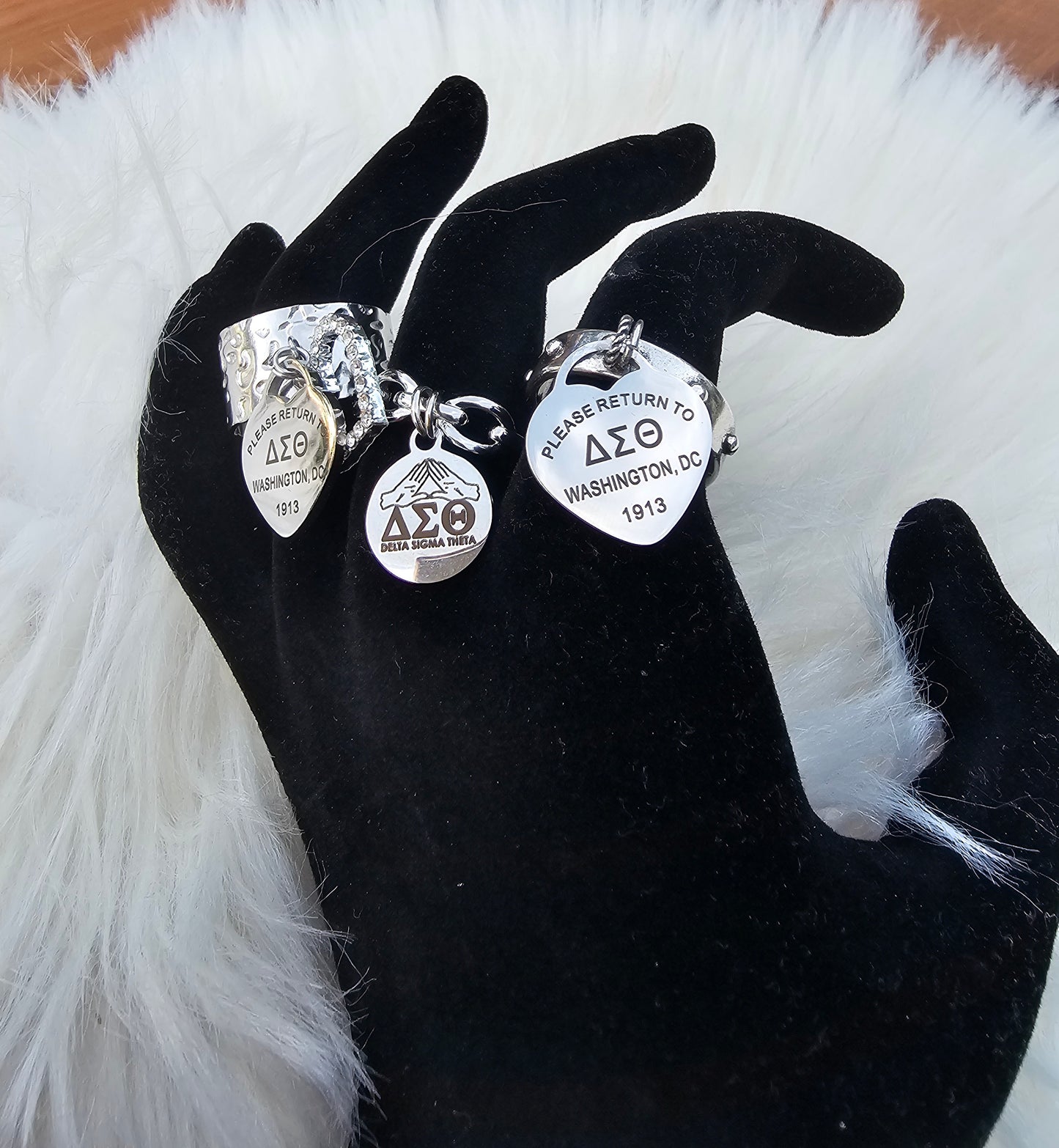 Delta Sigma Theta Adjustable Ring - DST Ring - Delta Ring - Sorority Jewelry - 1913 Ring - Sorority Ring