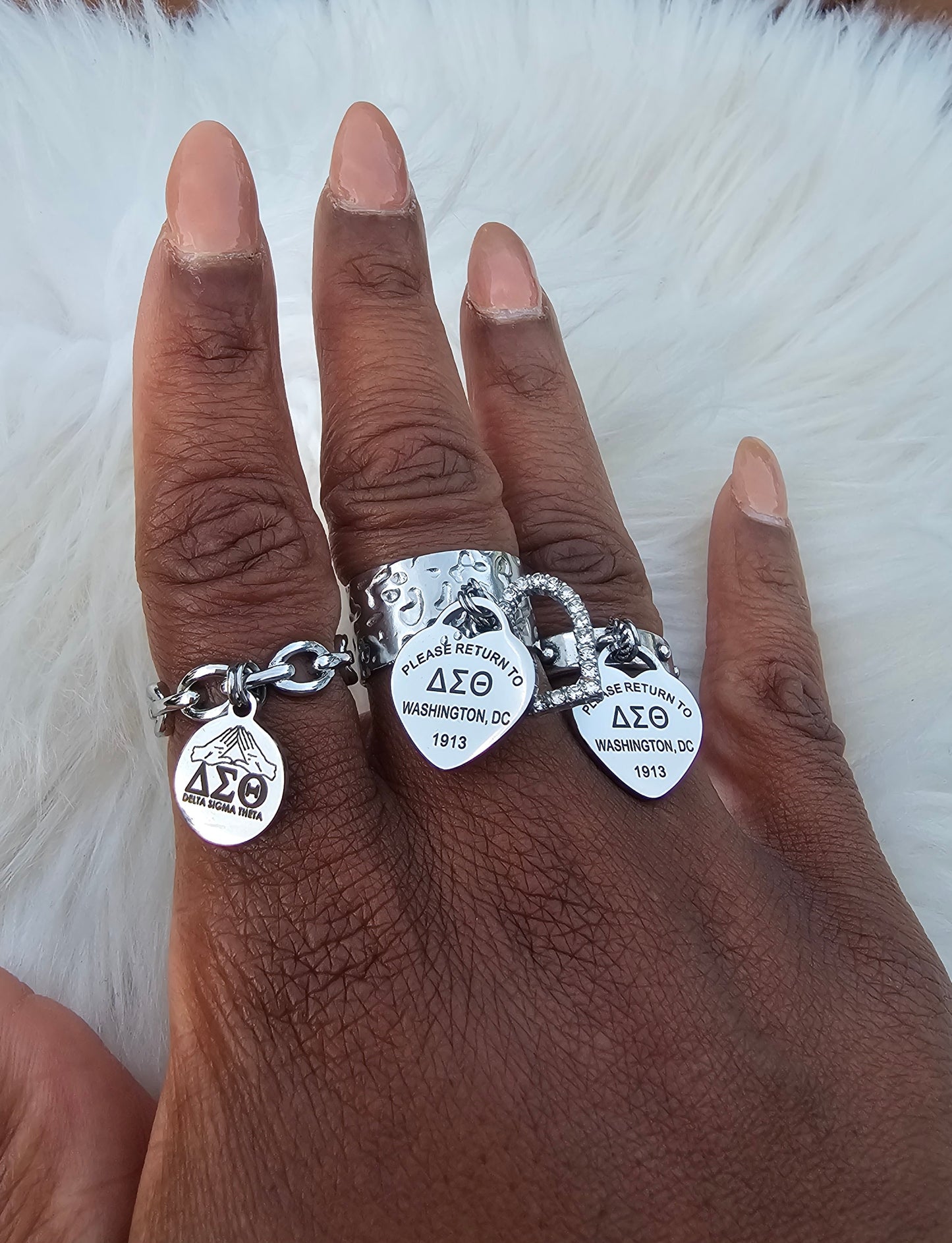 Delta Sigma Theta Adjustable Ring - DST Ring - Delta Ring - Sorority Jewelry - 1913 Ring - Sorority Ring