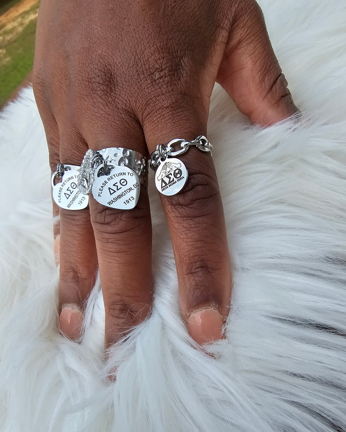 Delta Sigma Theta Adjustable Ring - DST Ring - Delta Ring - Sorority Jewelry - 1913 Ring - Sorority Ring