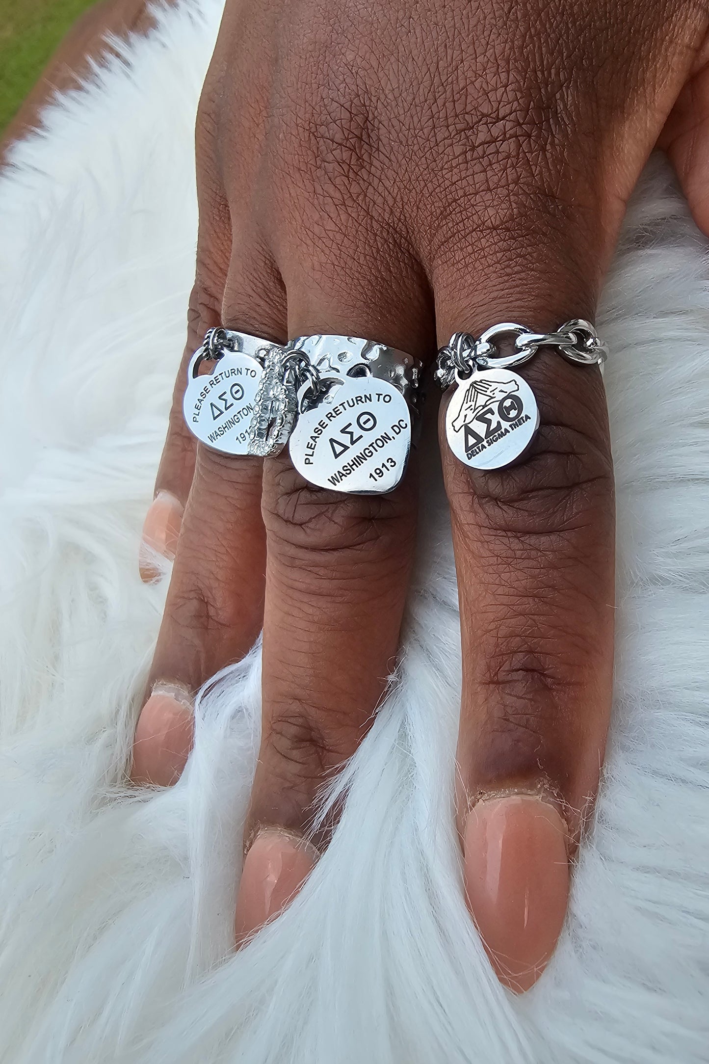 Delta Sigma Theta Adjustable Ring - DST Ring - Delta Ring - Sorority Jewelry - 1913 Ring - Sorority Ring