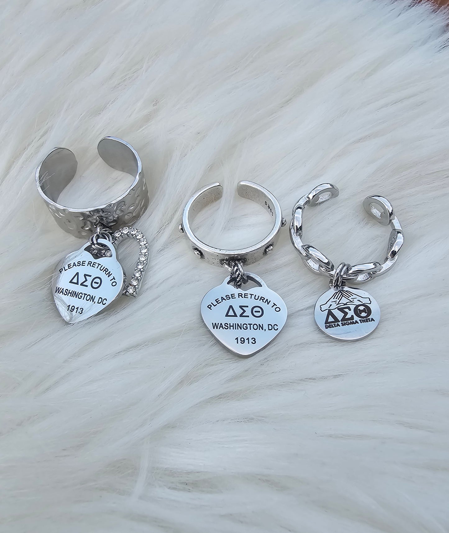 Delta Sigma Theta Adjustable Ring - DST Ring - Delta Ring - Sorority Jewelry - 1913 Ring - Sorority Ring
