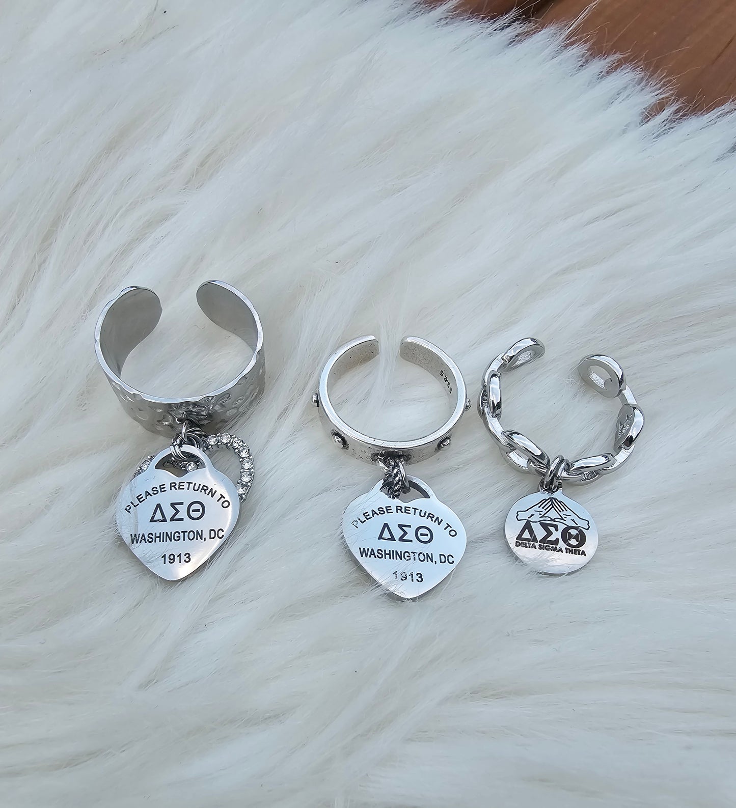 Delta Sigma Theta Adjustable Ring - DST Ring - Delta Ring - Sorority Jewelry - 1913 Ring - Sorority Ring