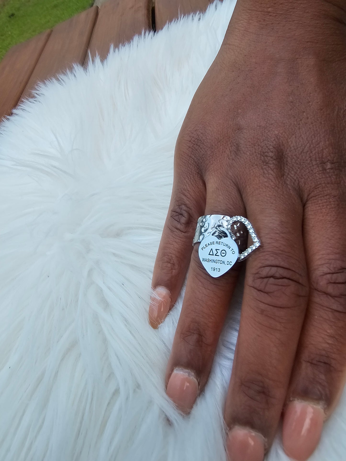 Delta Sigma Theta Adjustable Ring - DST Ring - Delta Ring - Sorority Jewelry - 1913 Ring - Sorority Ring