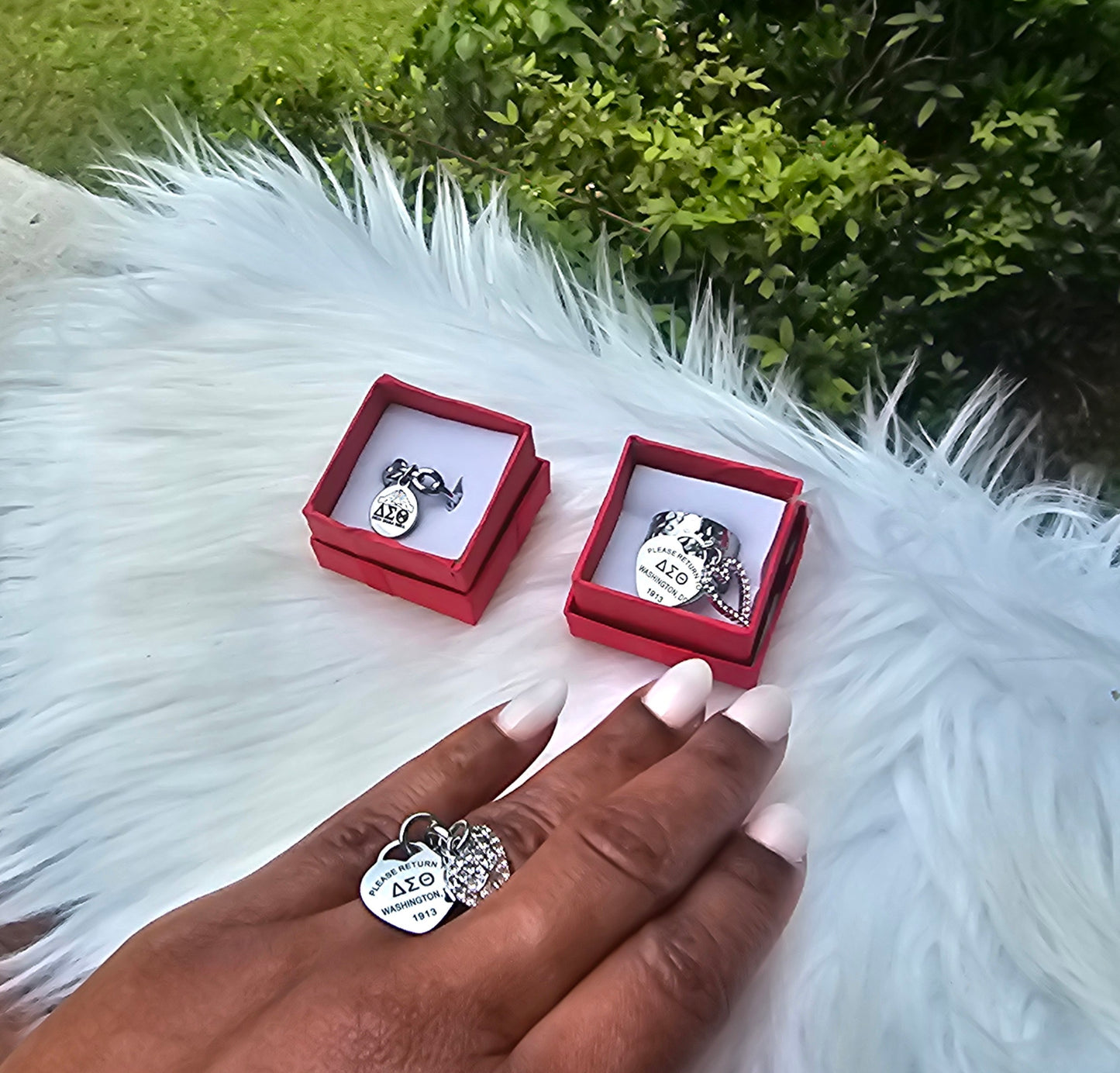 Delta Sigma Theta Adjustable Ring - DST Ring - Delta Ring - Sorority Jewelry - 1913 Ring - Sorority Ring
