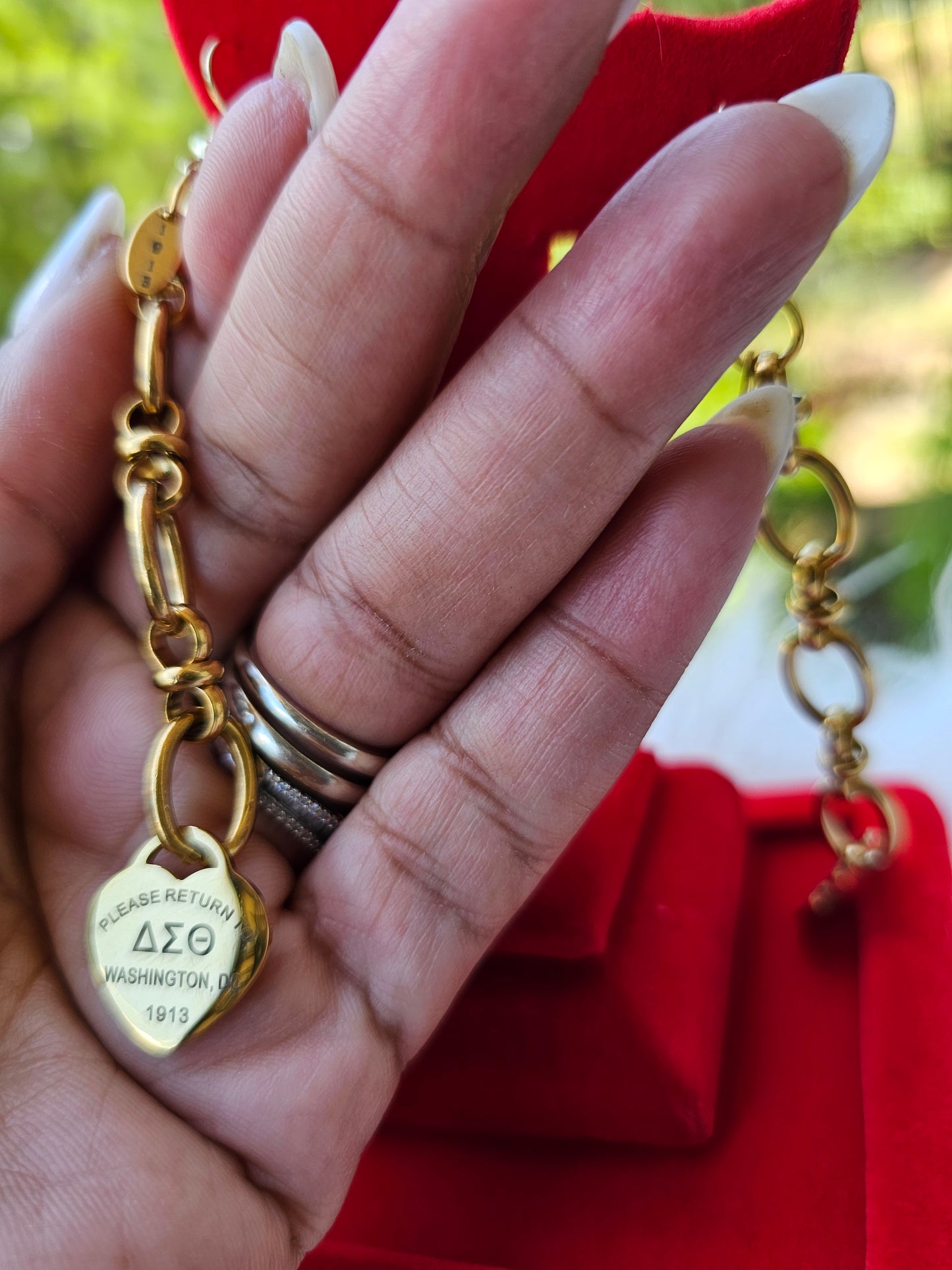 Dangling Delta Sigma Theta Sorority Tiffany Inspired Earrings