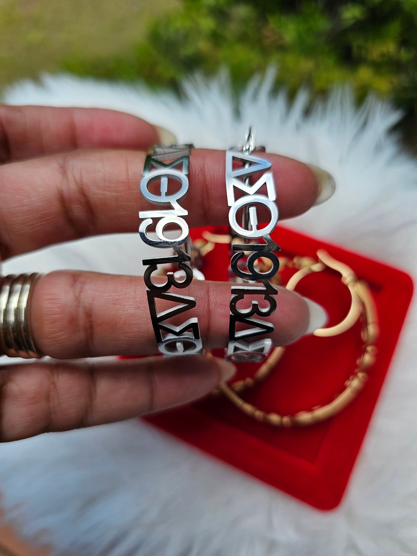 Delta Sigma Theta Greek Letter 1913 Sorority Earrings