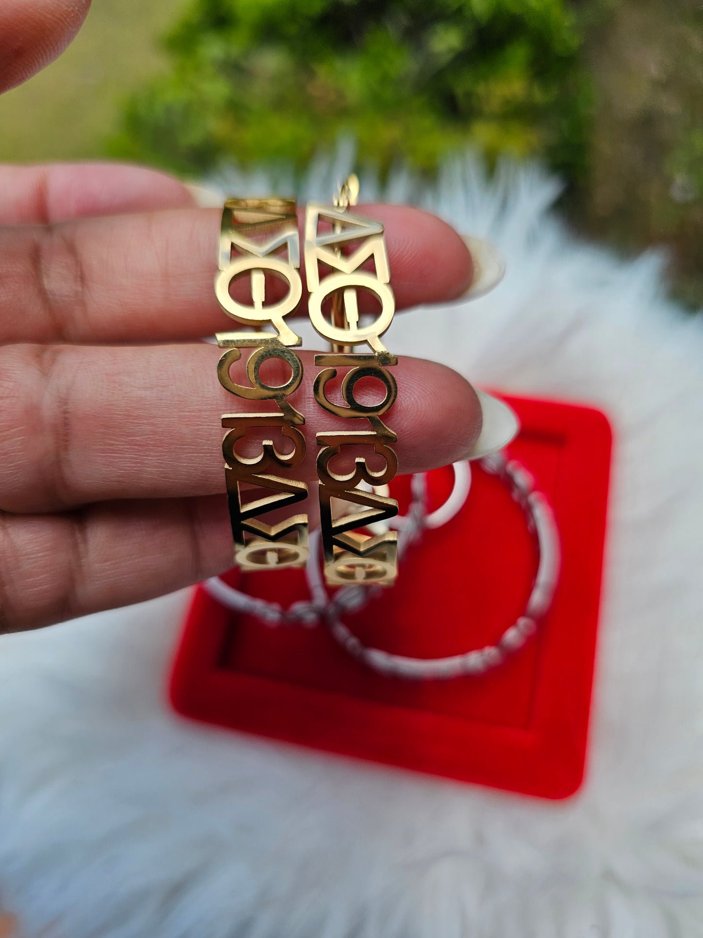 Delta Sigma Theta Greek Letter 1913 Sorority Earrings