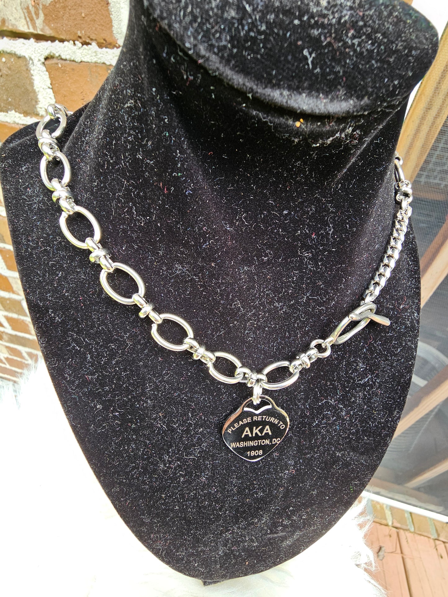Tiffany Inspired Alpha Kappa Alpha Sorority Necklaces Available In Silver