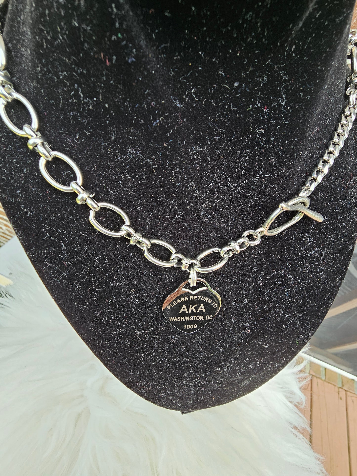 Tiffany Inspired Alpha Kappa Alpha Sorority Necklaces Available In Silver
