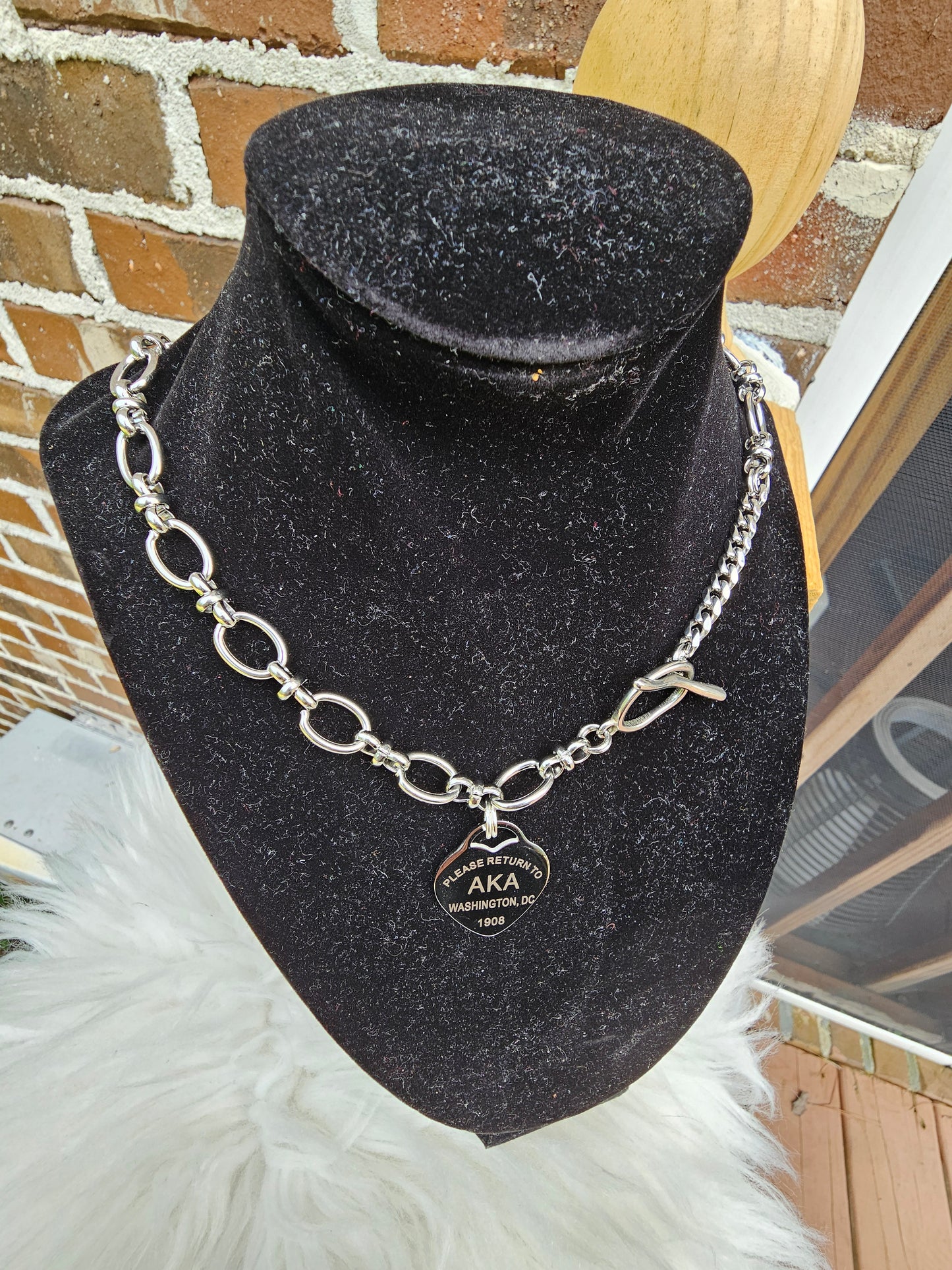 Tiffany Inspired Alpha Kappa Alpha Sorority Necklaces Available In Silver