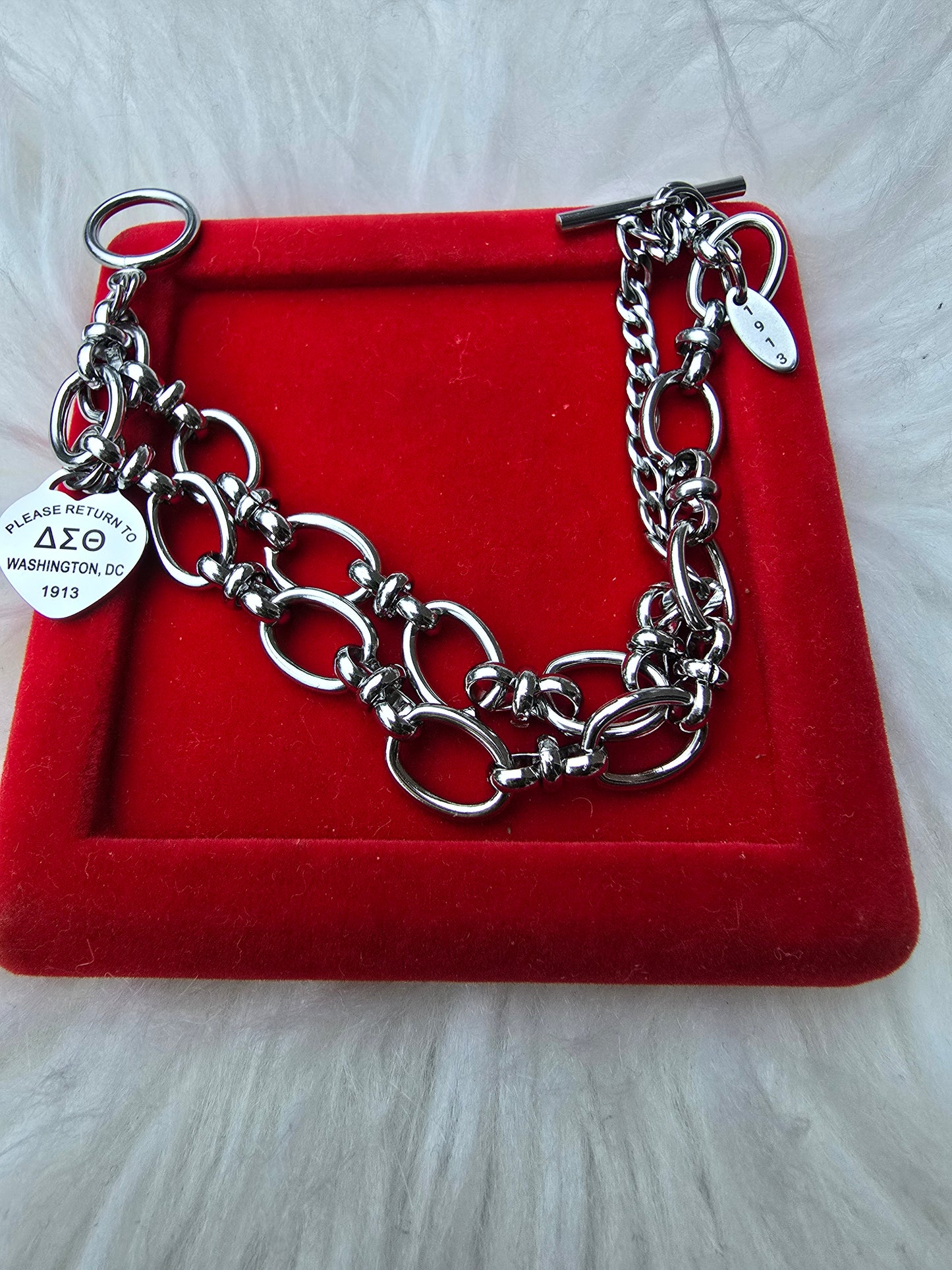 Tiffany Inspired Delta Sigma Theta Sorority Bracelet Available In Gold & Silver