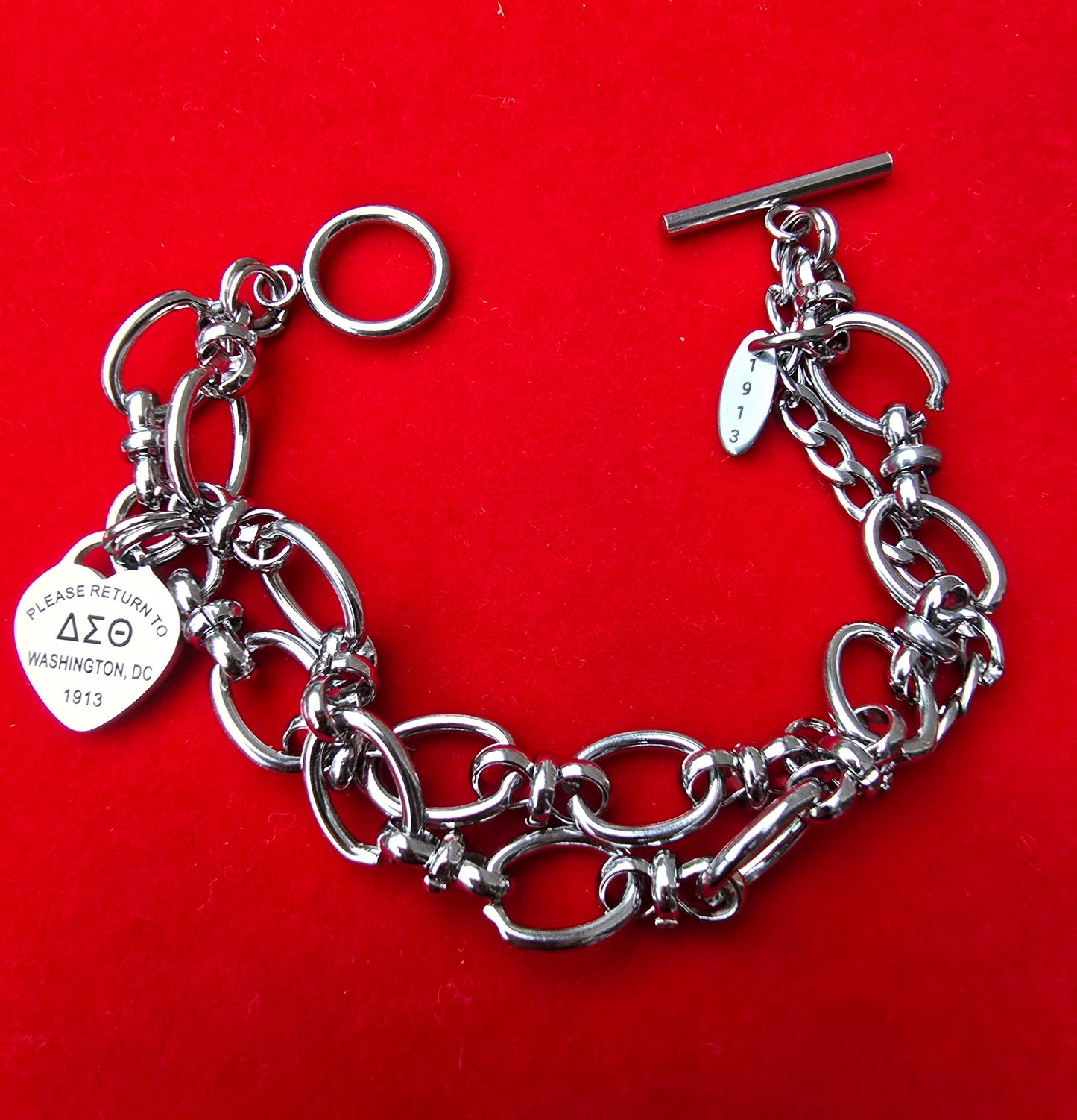 Tiffany Inspired Delta Sigma Theta Sorority Bracelet Available In Gold & Silver