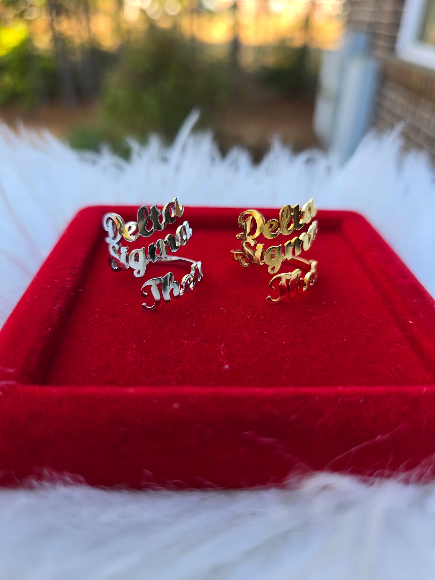 Delta Sigma Theta Script Adjustable Ring - DST Ring - Delta Ring - Sorority Jewelry - 1913 Ring - Sorority Ring