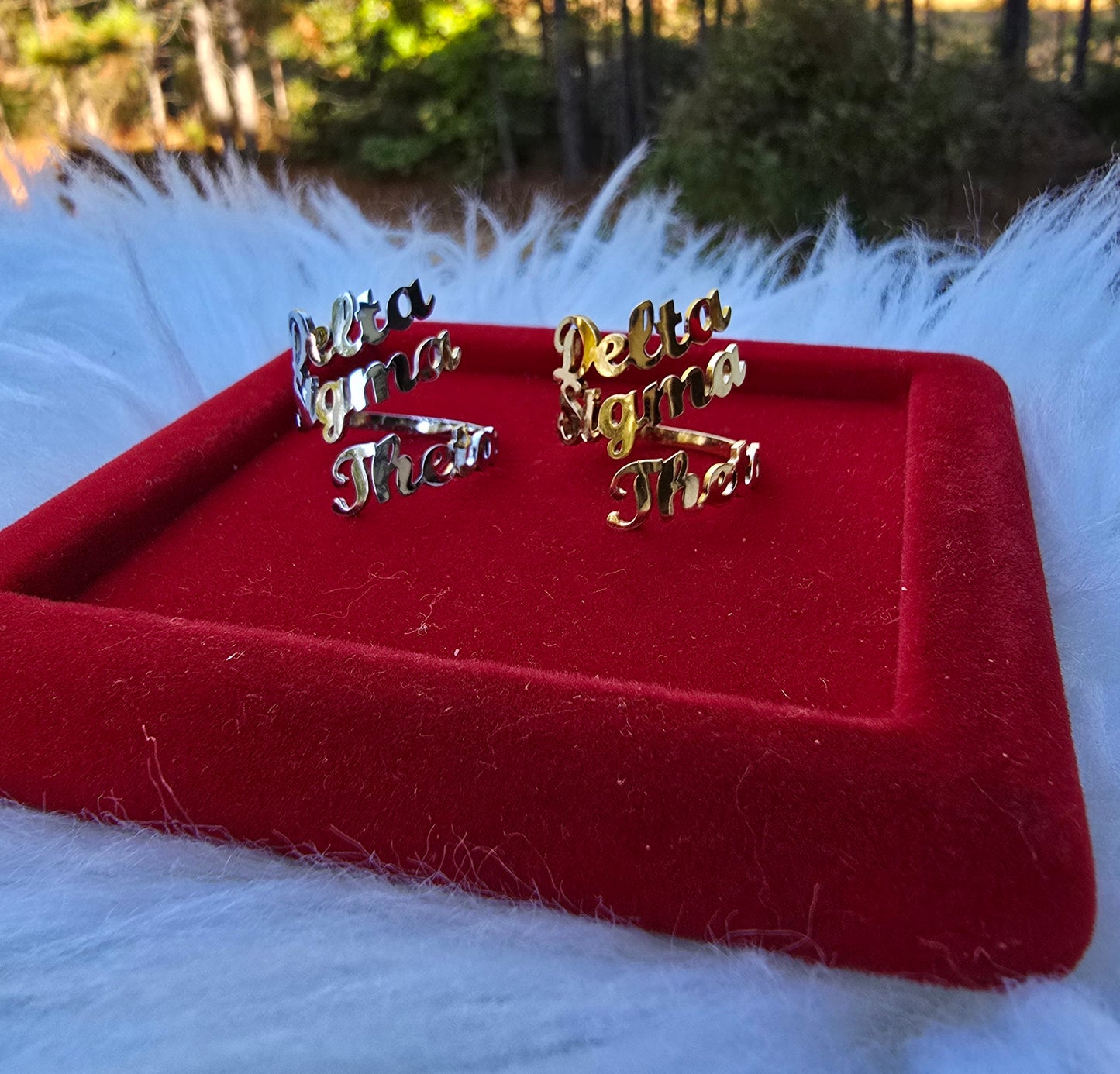 Delta Sigma Theta Script Adjustable Ring - DST Ring - Delta Ring - Sorority Jewelry - 1913 Ring - Sorority Ring