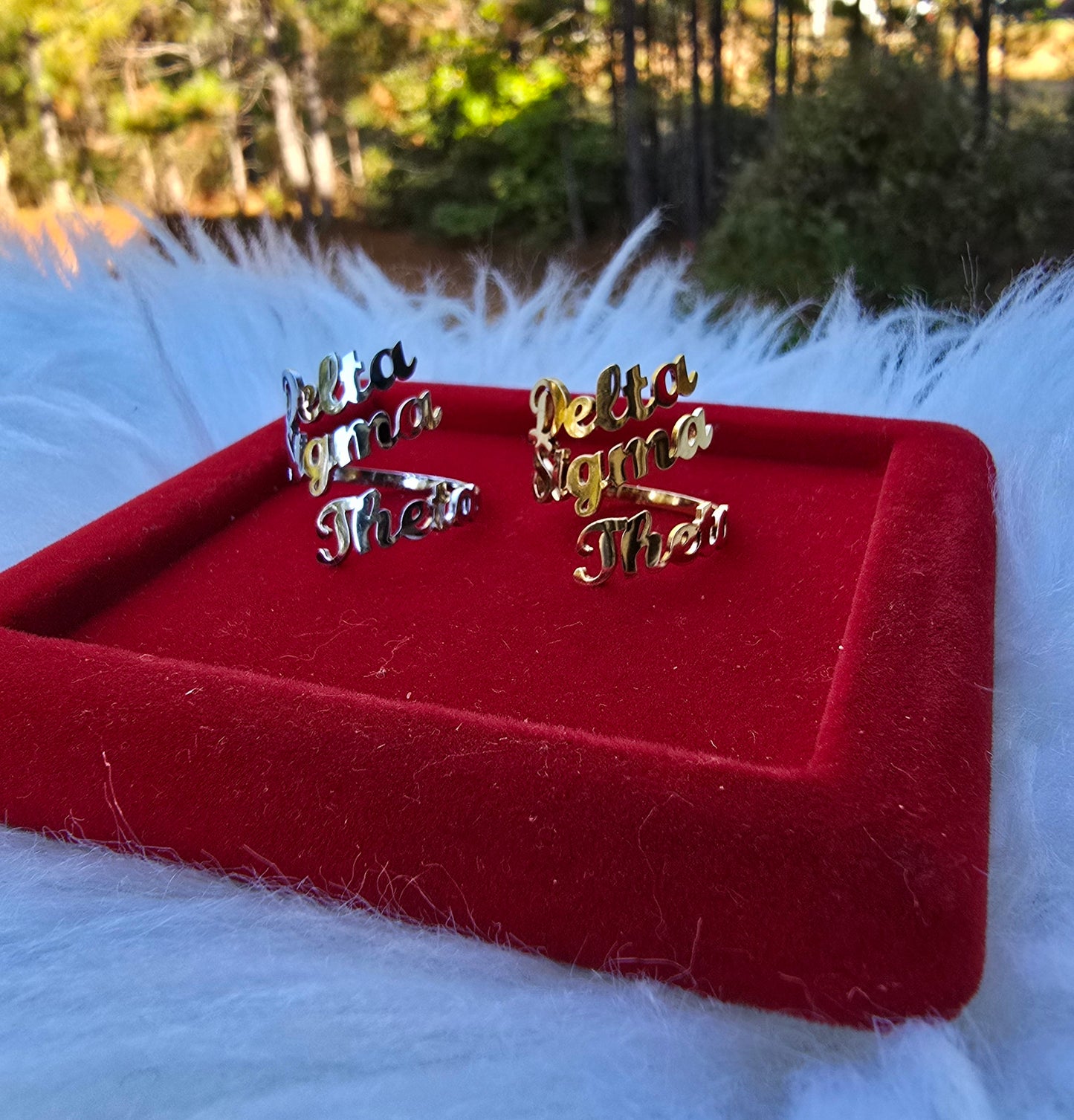 Delta Sigma Theta Script Adjustable Ring - DST Ring - Delta Ring - Sorority Jewelry - 1913 Ring - Sorority Ring