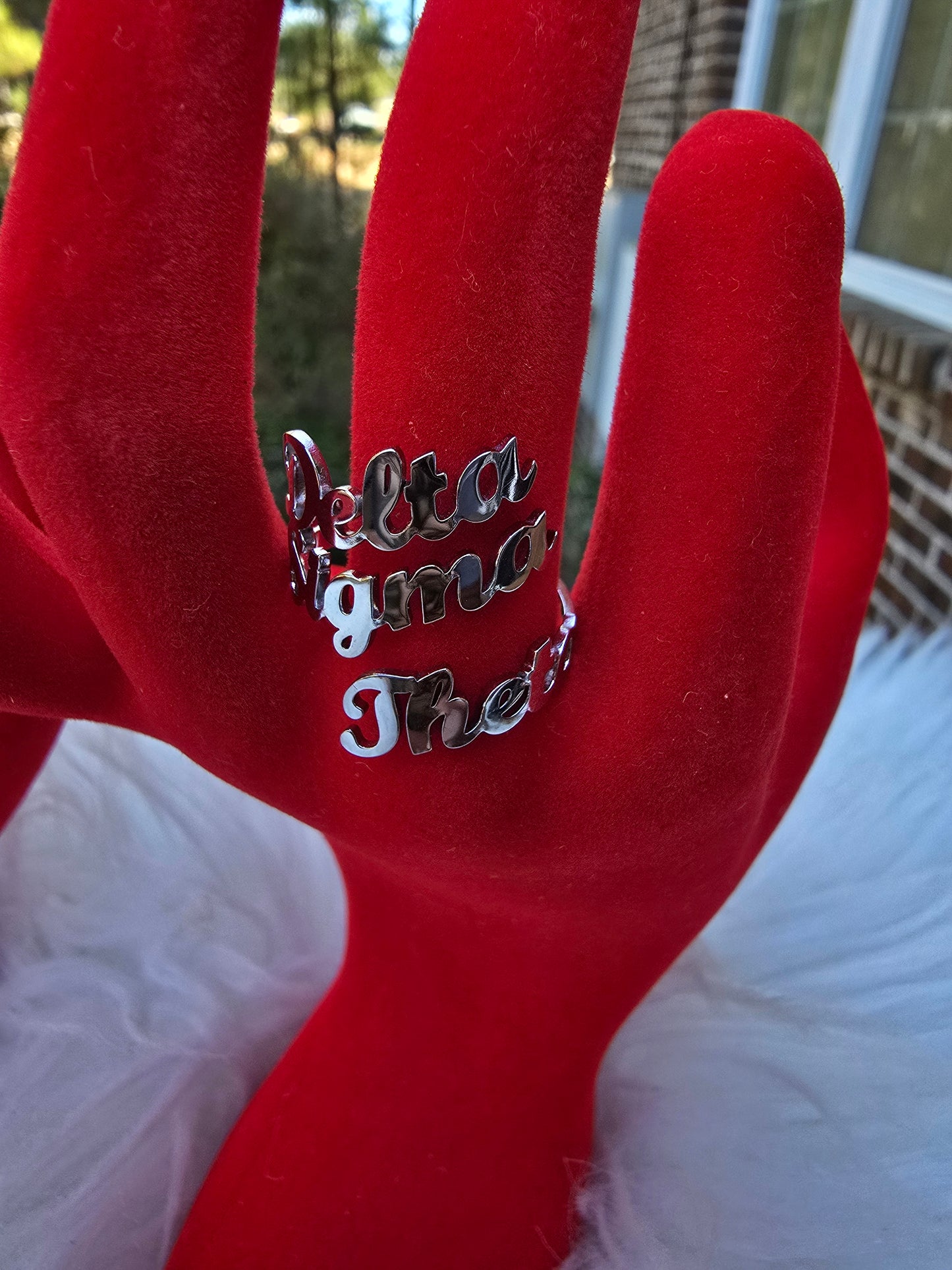 Delta Sigma Theta Script Adjustable Ring - DST Ring - Delta Ring - Sorority Jewelry - 1913 Ring - Sorority Ring