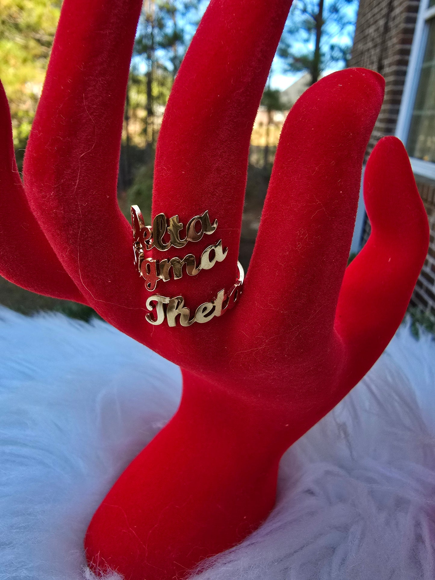 Delta Sigma Theta Script Adjustable Ring - DST Ring - Delta Ring - Sorority Jewelry - 1913 Ring - Sorority Ring