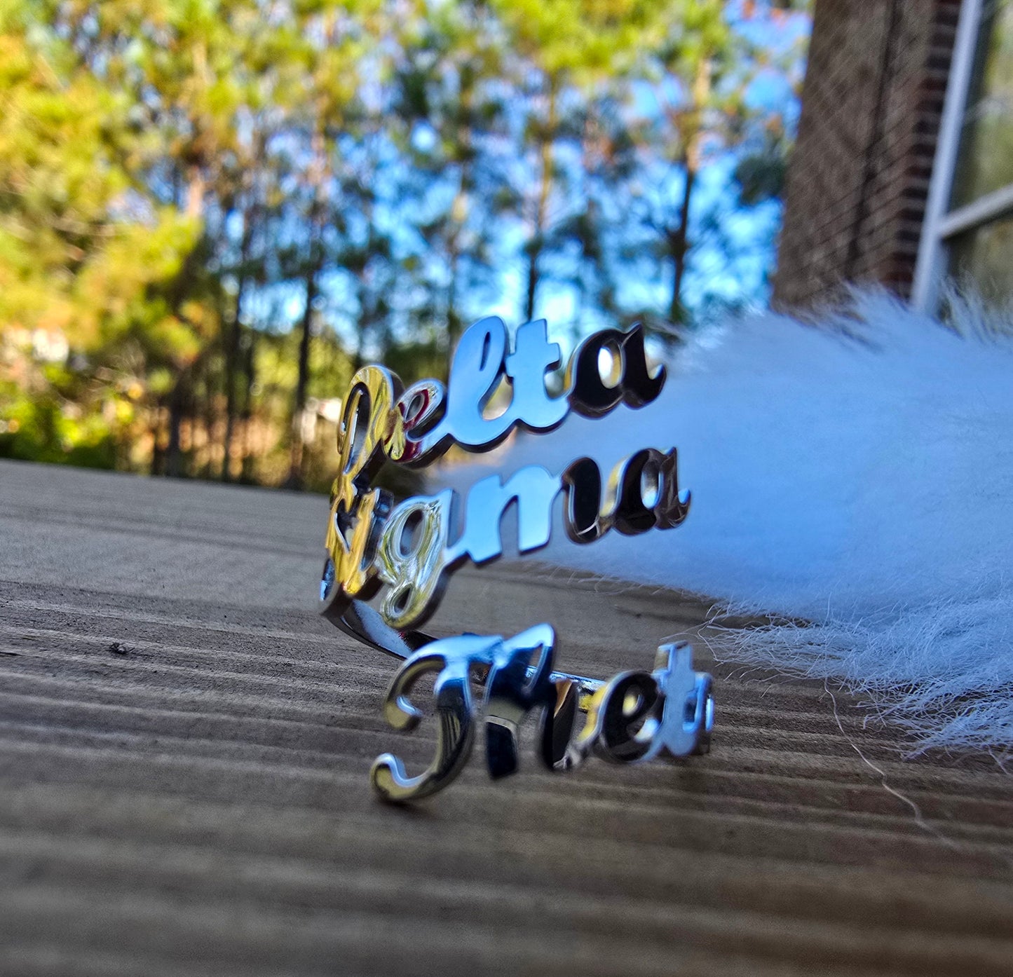 Delta Sigma Theta Script Adjustable Ring - DST Ring - Delta Ring - Sorority Jewelry - 1913 Ring - Sorority Ring