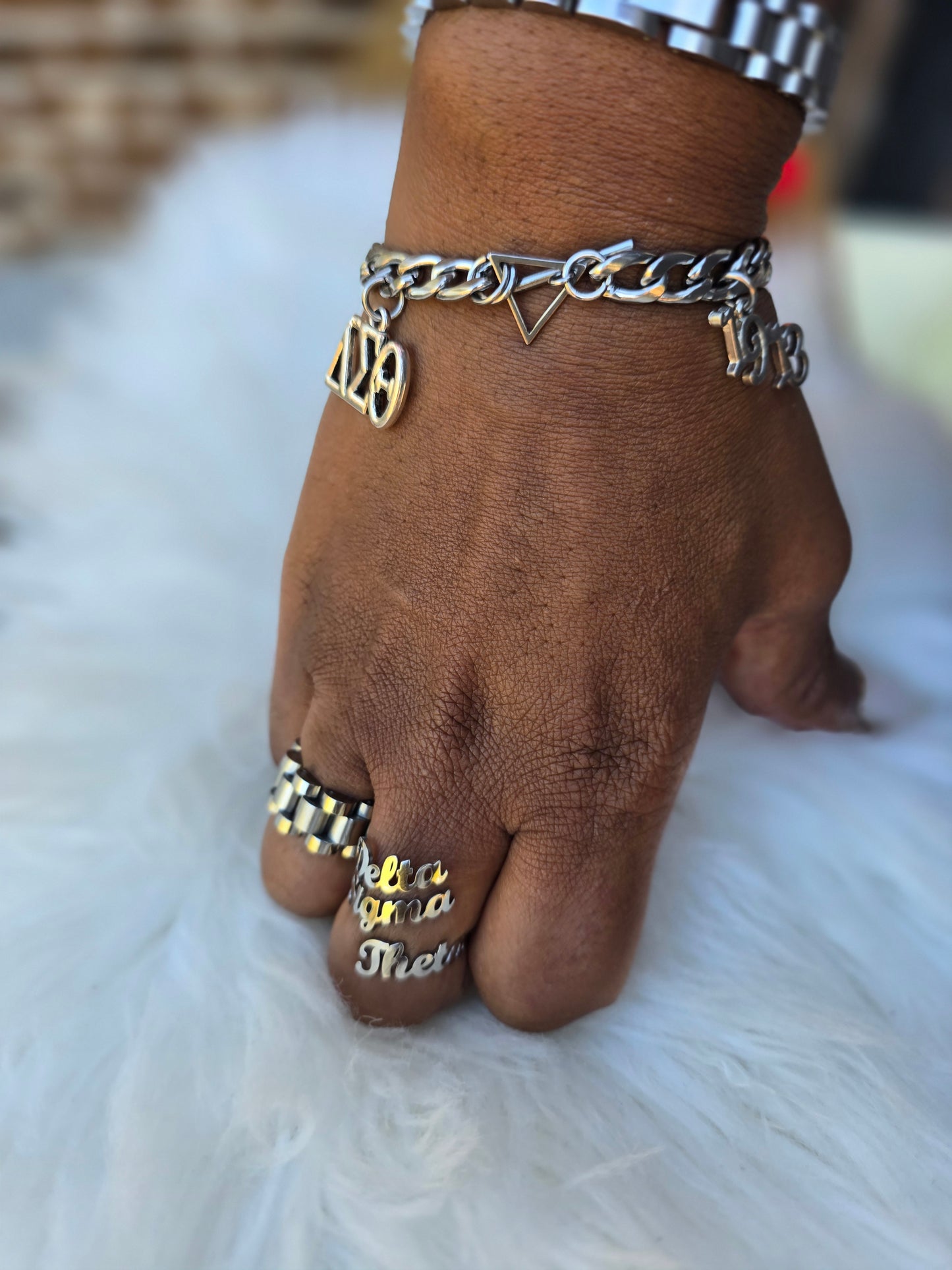 Delta Sigma Theta Script Adjustable Ring - DST Ring - Delta Ring - Sorority Jewelry - 1913 Ring - Sorority Ring