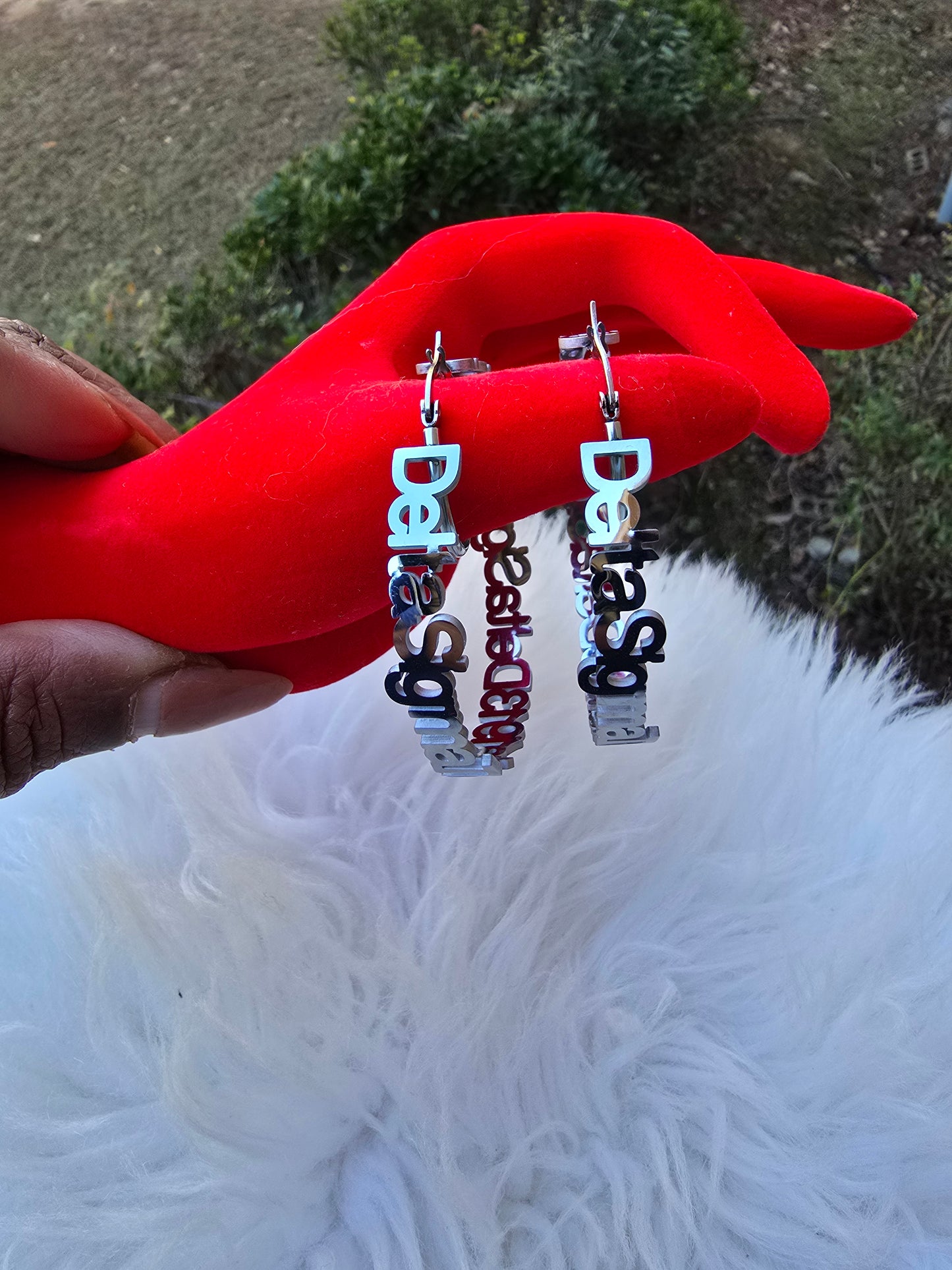 Delta Sigma Theta Script 1913 Sorority Earrings