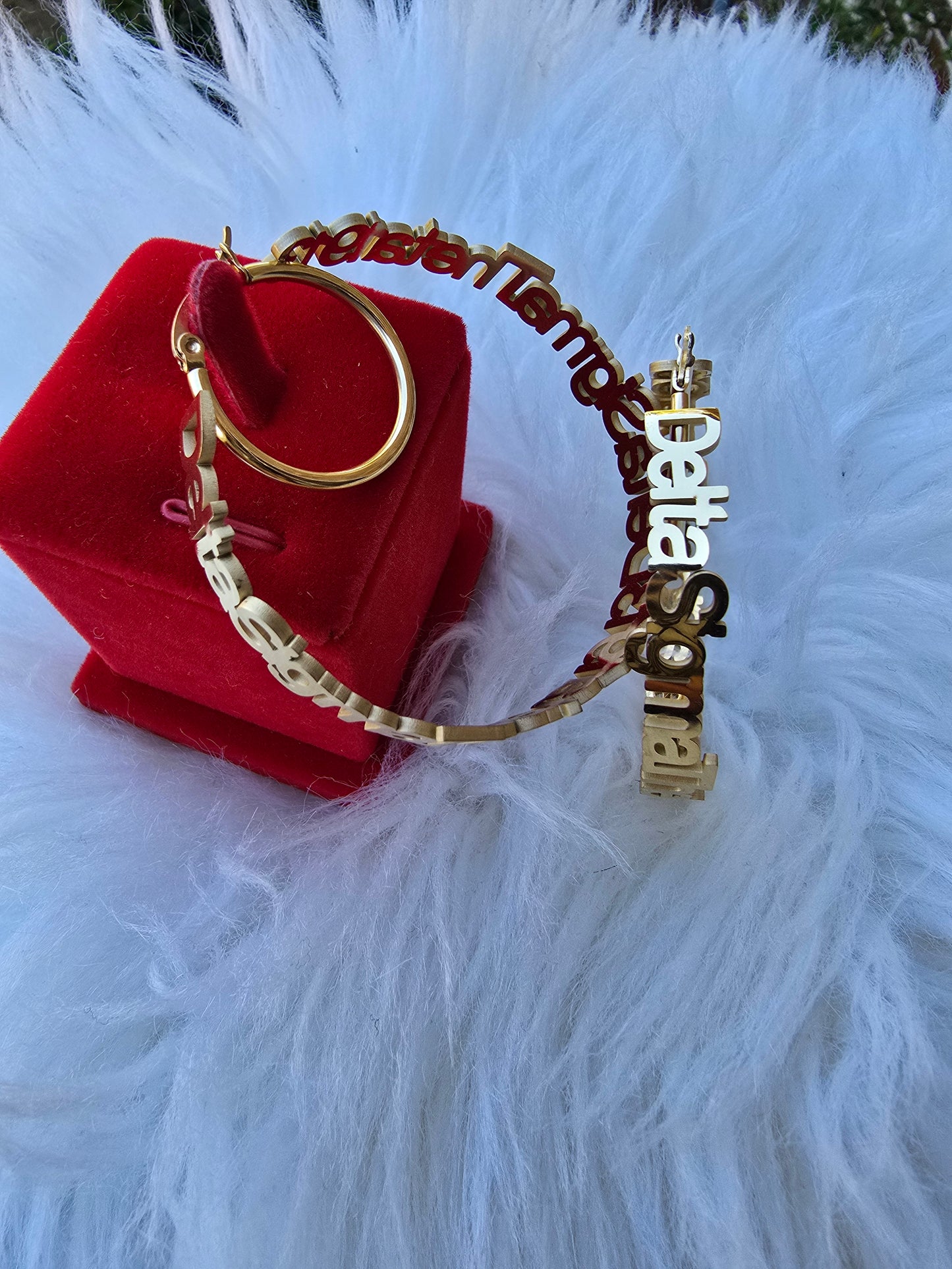 Delta Sigma Theta Script 1913 Sorority Earrings