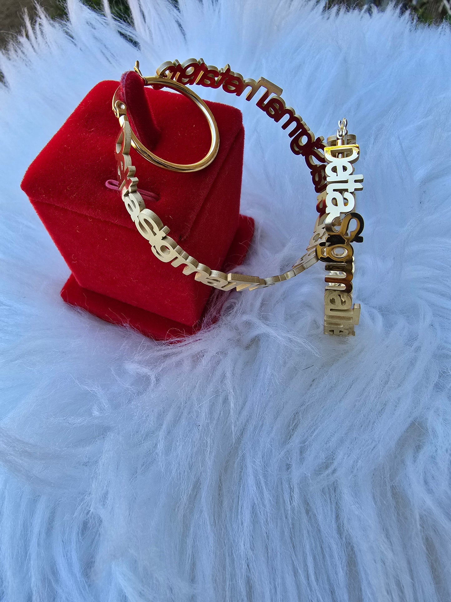 Delta Sigma Theta Script 1913 Sorority Earrings
