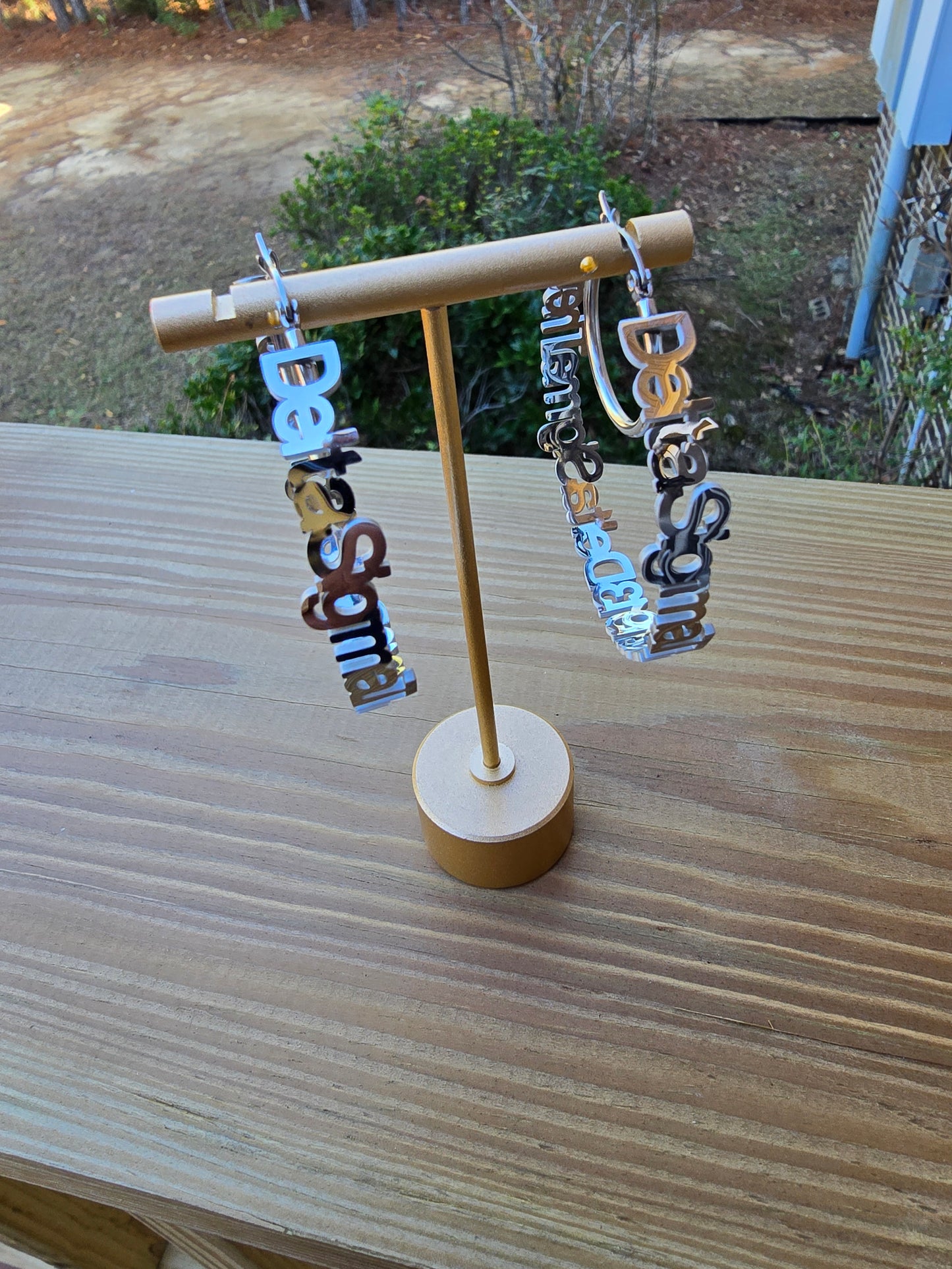 Delta Sigma Theta Script 1913 Sorority Earrings