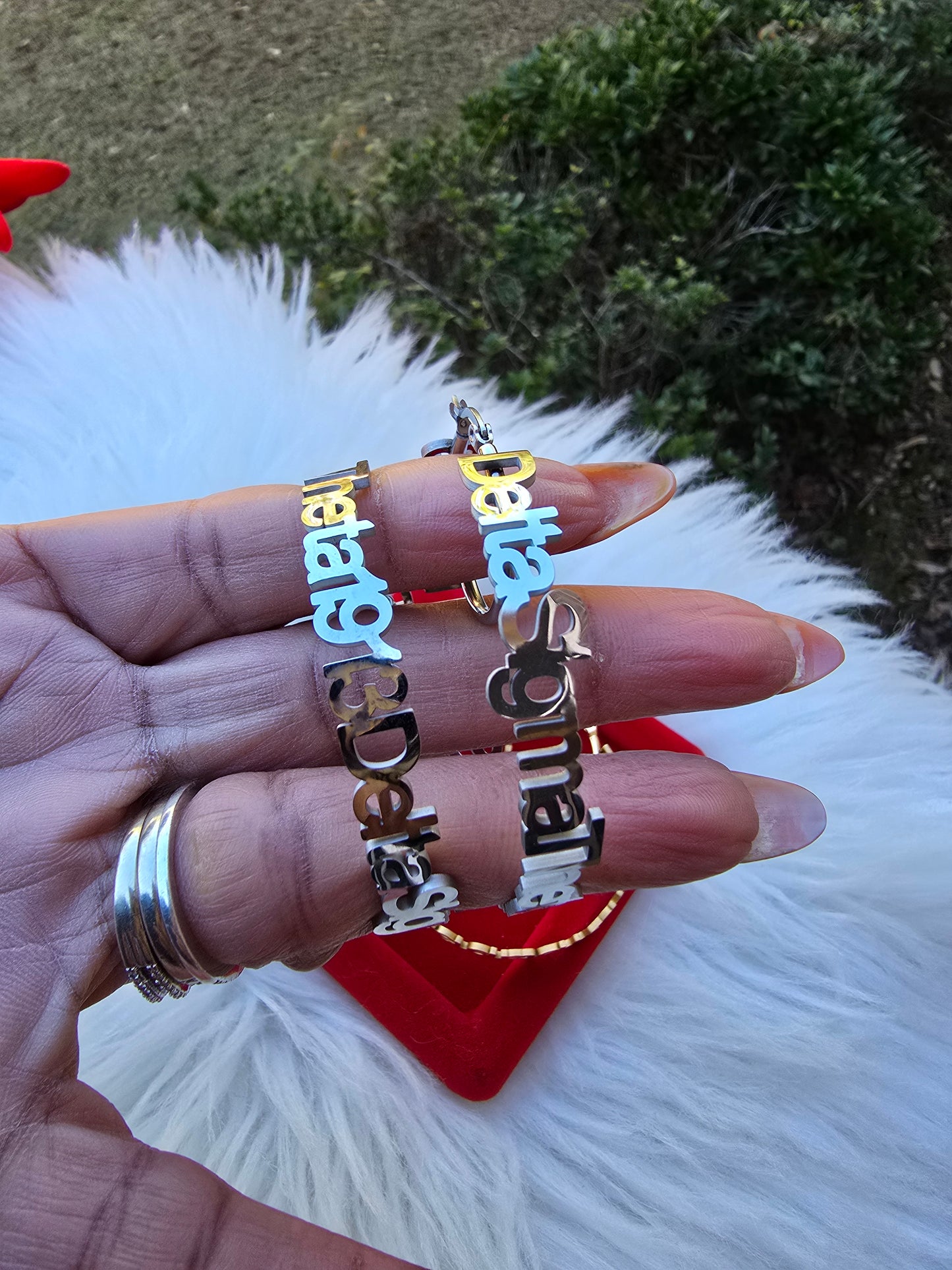 Delta Sigma Theta Script 1913 Sorority Earrings