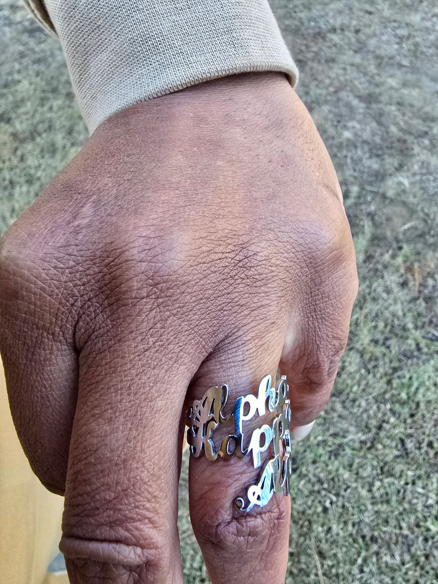 Alpha Kappa Alpha Script Adjustable Ring - DST Ring - Delta Ring - Sorority Jewelry - 1913 Ring - Sorority Ring