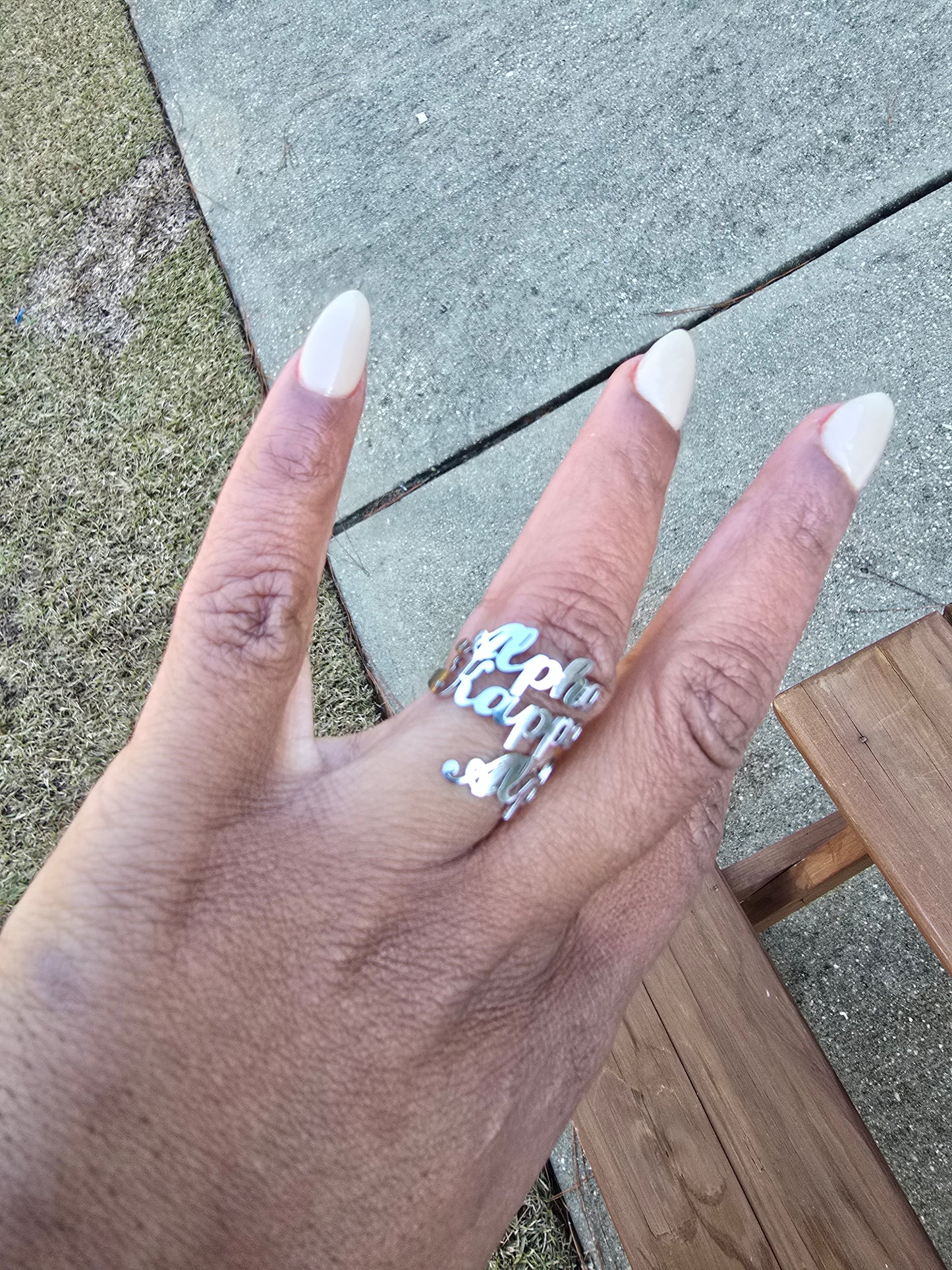 Alpha Kappa Alpha Script Adjustable Ring - DST Ring - Delta Ring - Sorority Jewelry - 1913 Ring - Sorority Ring