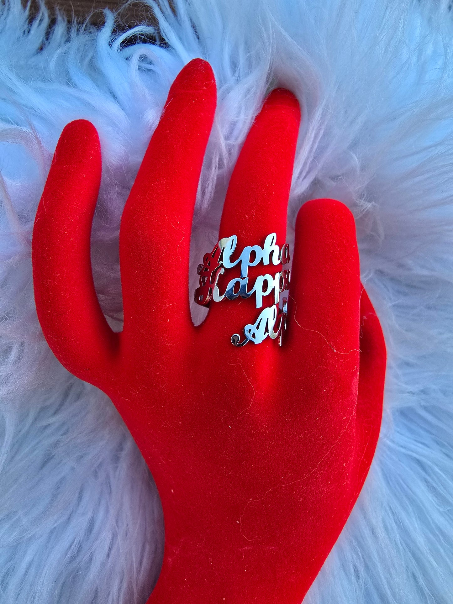Alpha Kappa Alpha Script Adjustable Ring - DST Ring - Delta Ring - Sorority Jewelry - 1913 Ring - Sorority Ring