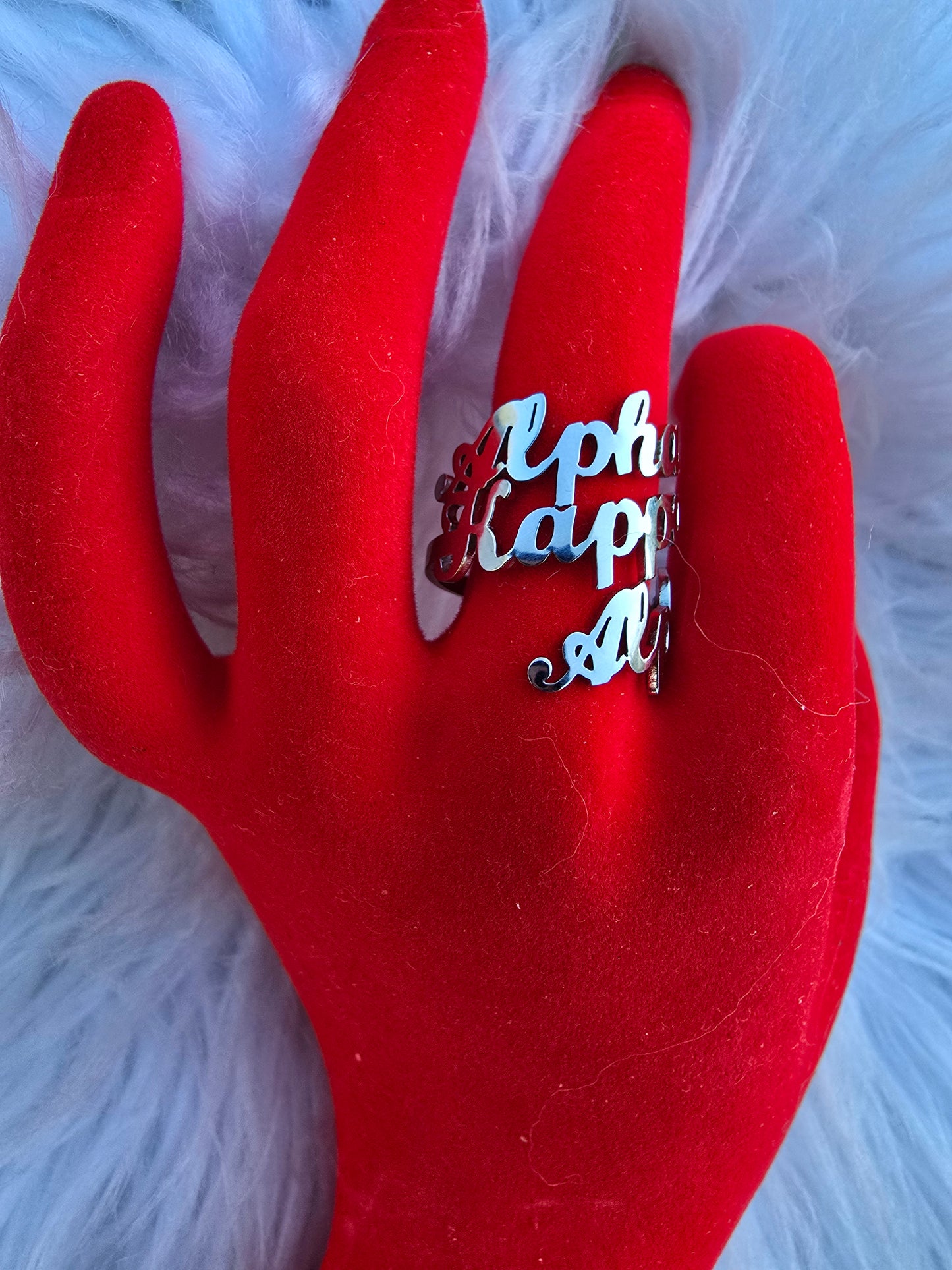 Alpha Kappa Alpha Script Adjustable Ring - DST Ring - Delta Ring - Sorority Jewelry - 1913 Ring - Sorority Ring