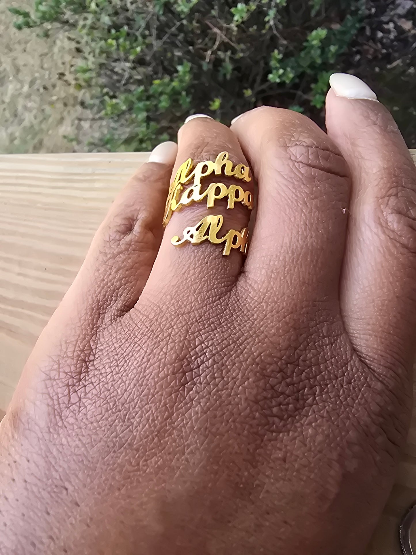 Alpha Kappa Alpha Script Adjustable Ring - DST Ring - Delta Ring - Sorority Jewelry - 1913 Ring - Sorority Ring